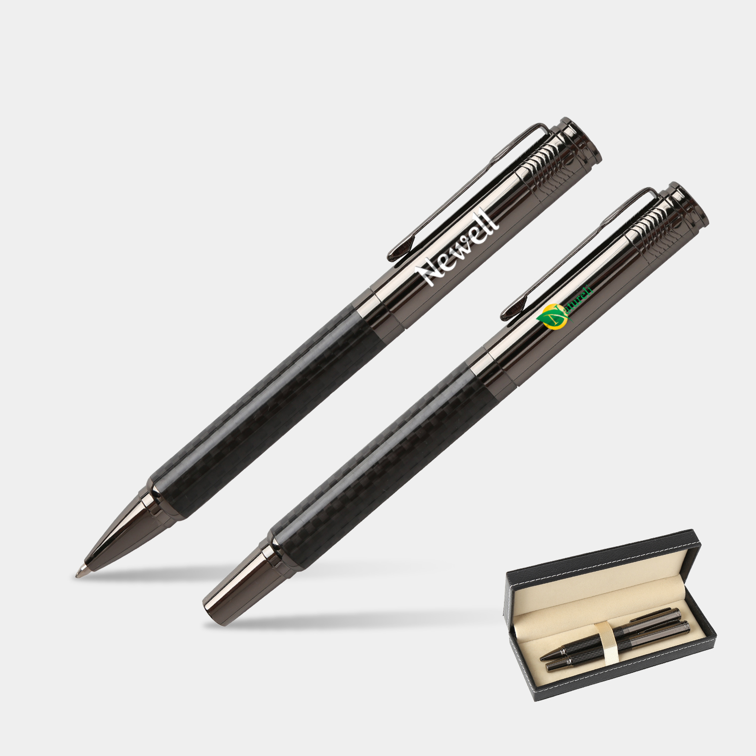 TiTUS® Metal Carbon Fiber Pen Set – Ballpoint & Rollerball Duo with Gift Box