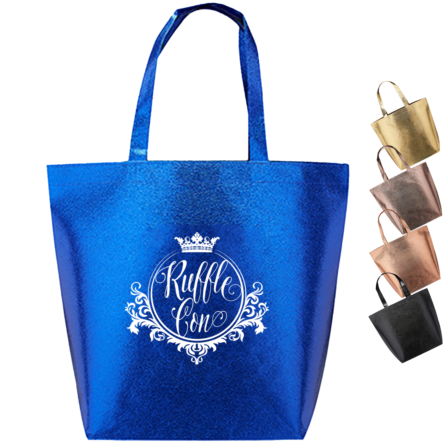 Luxurious Metallic Non-woven Shopping Tote Bag (15.5" x 13.5”)