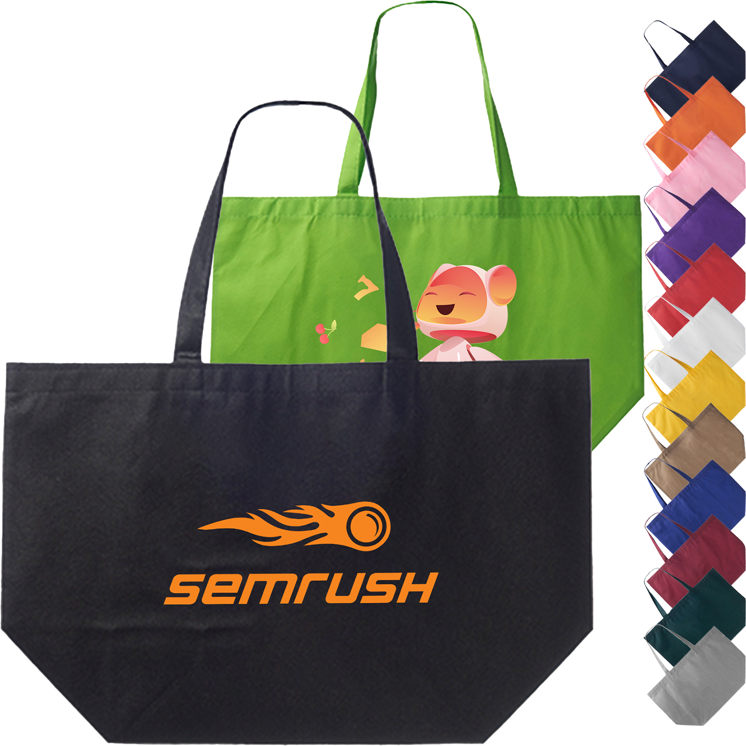 Non-woven promotional budget shopping Tote Bag W/ Gusset (20" x 13" x 8")