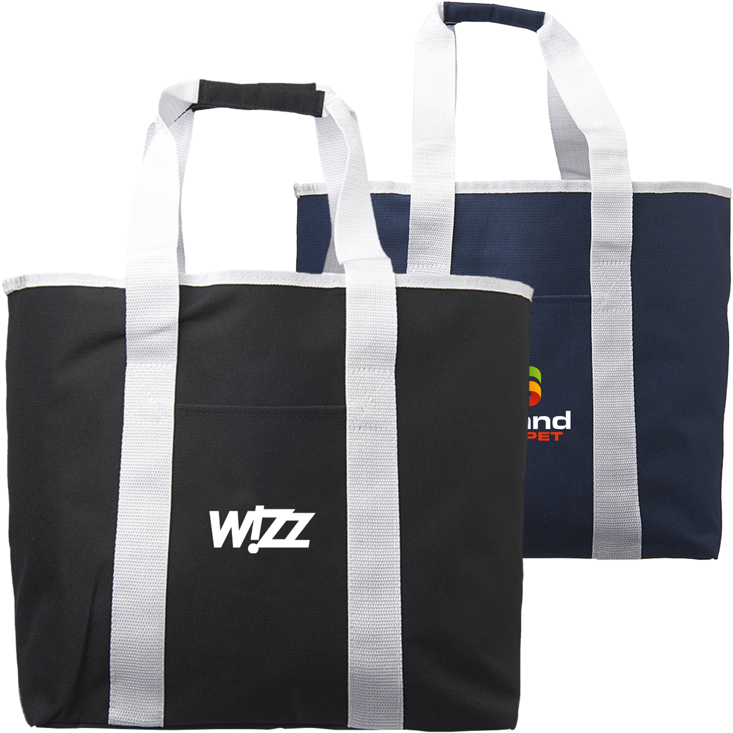 Large Polyester Shopping Tote Bag W/ Handles
