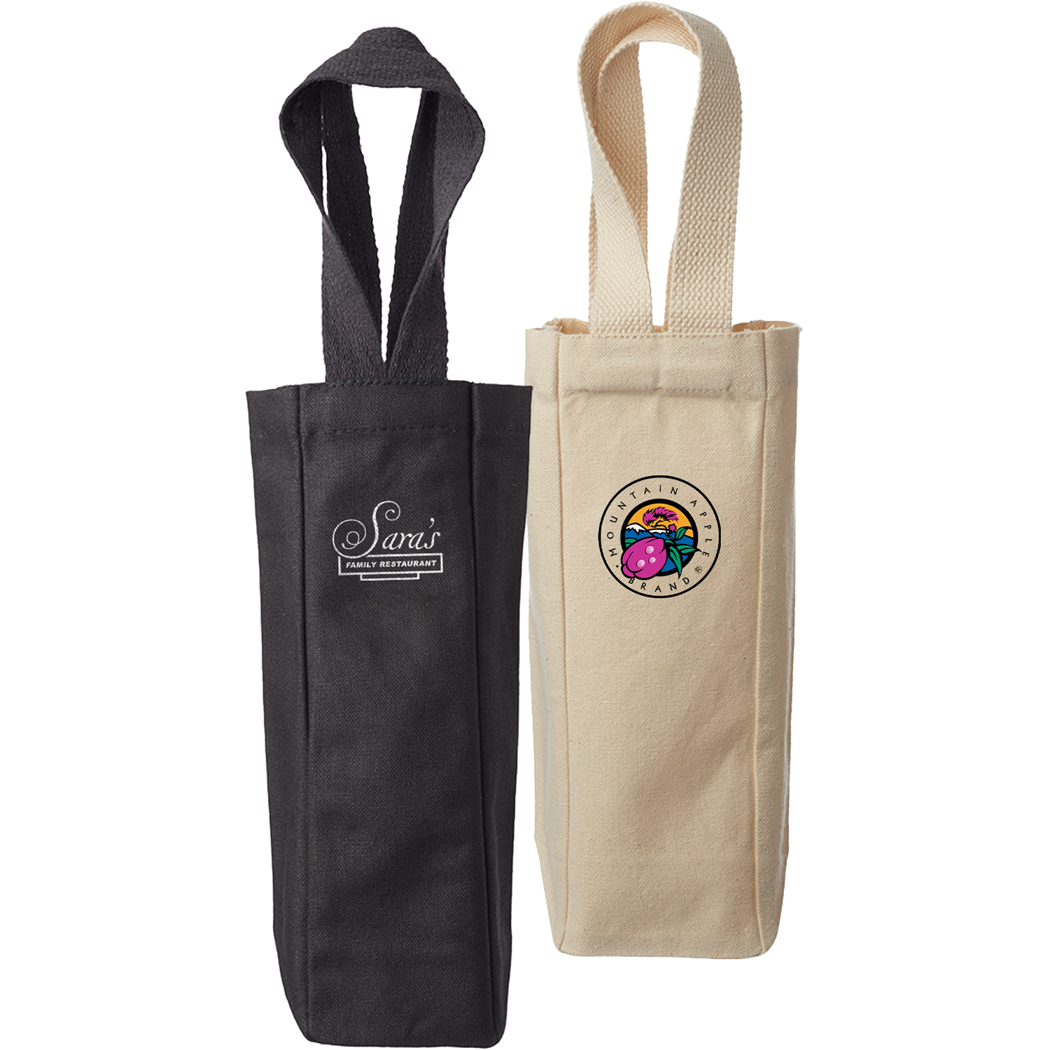 Canvas Wine Tote Bag for Single Bottle
