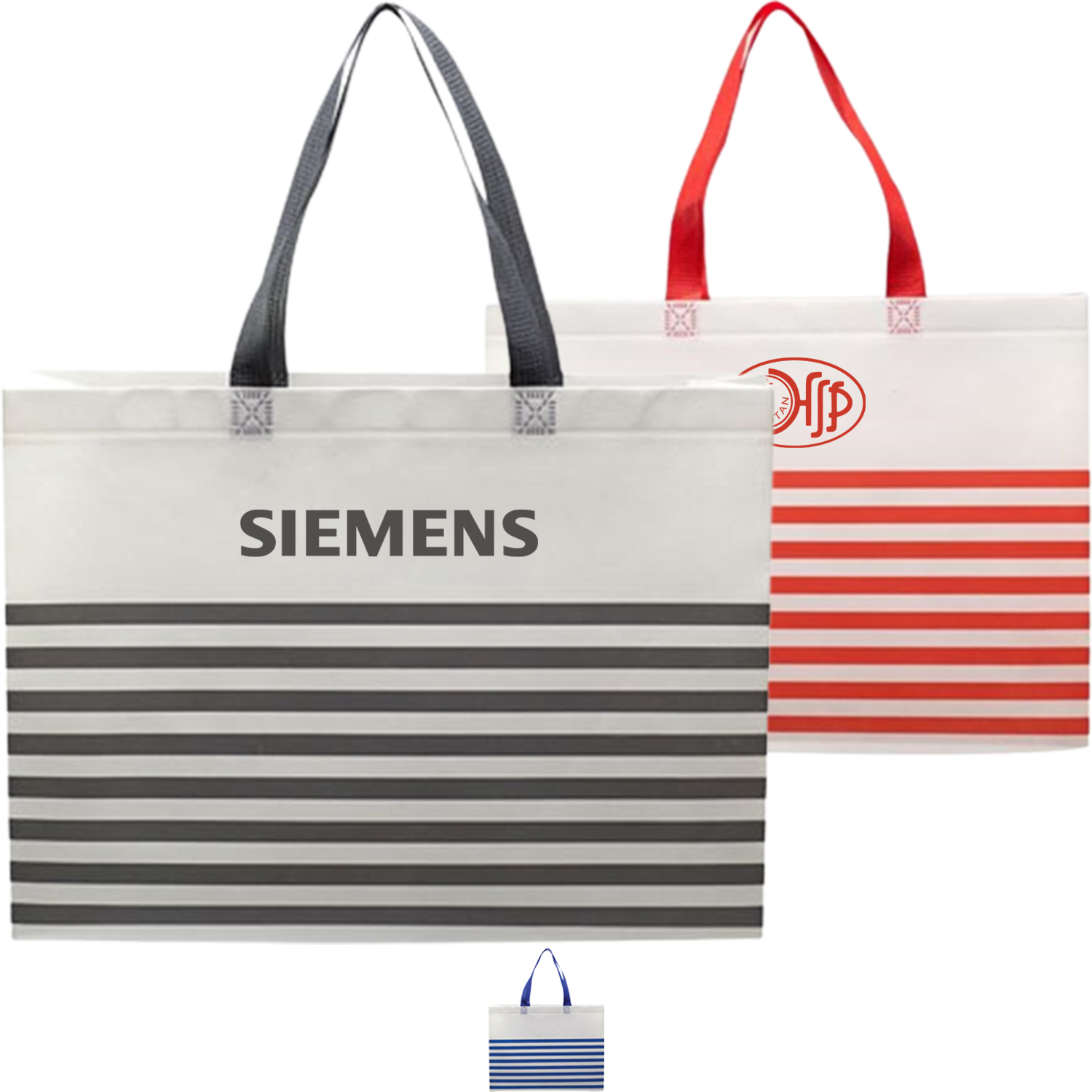 Two-Tone Durable Beach Gusset Tote Bag (15” x 4” x 13.5”)
