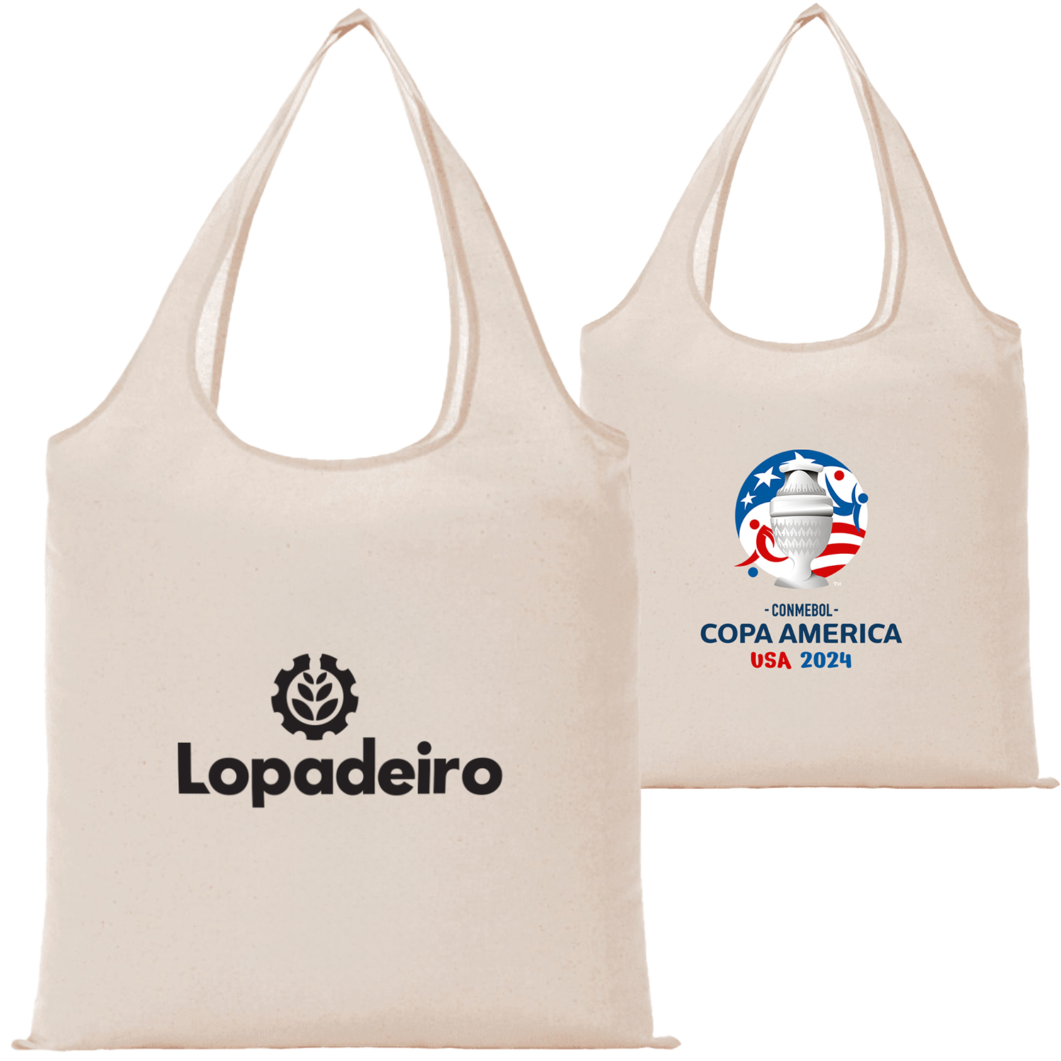 5 oz. Cotton Canvas Shopper Foldable Bag W/ Handle  (16" x 15")