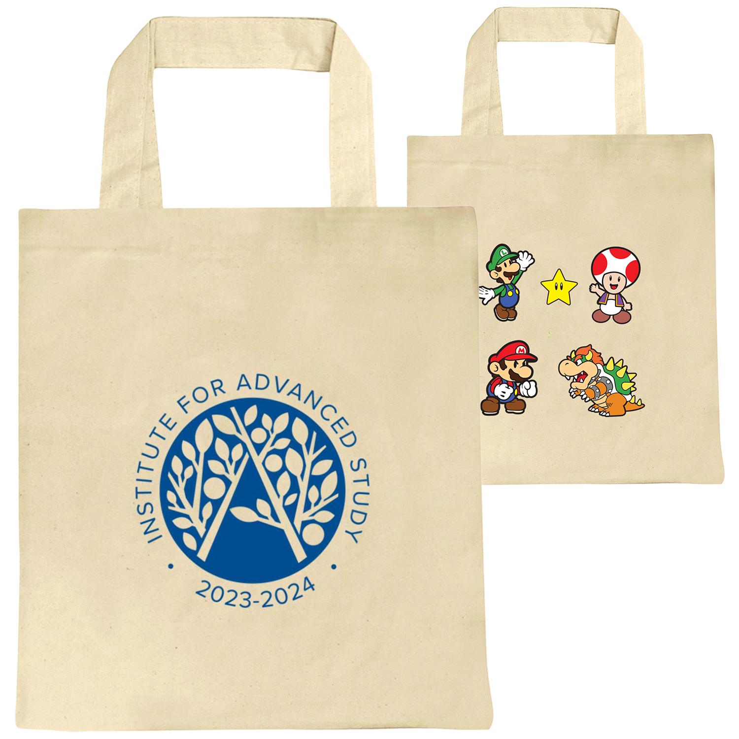 COTTON CANVAS TOTE BAGS, NATURAL COLOR 15" HANDLE SHOPPING TOTE BAG