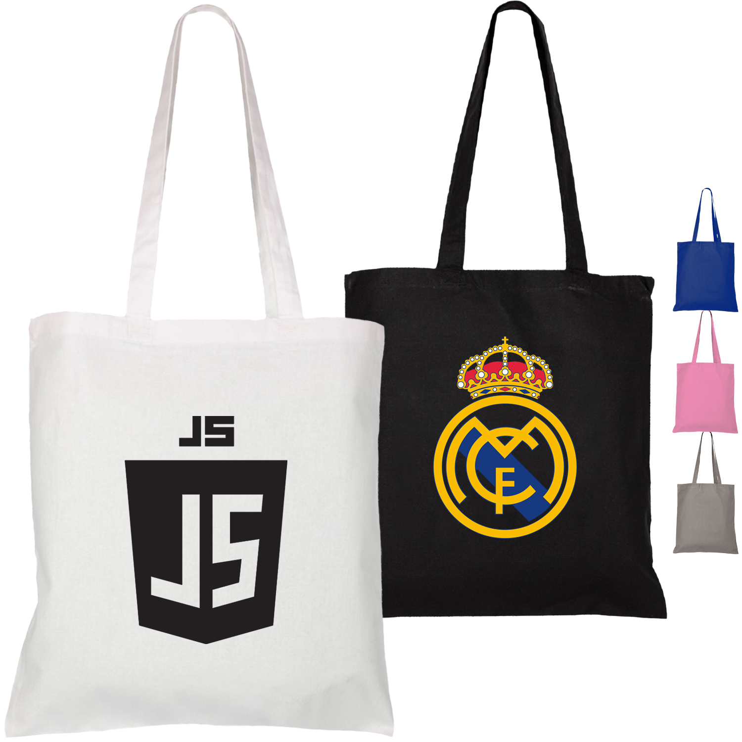 7 Oz. Multi Color Cotton Canvas Tote Bags (15” X 16”)