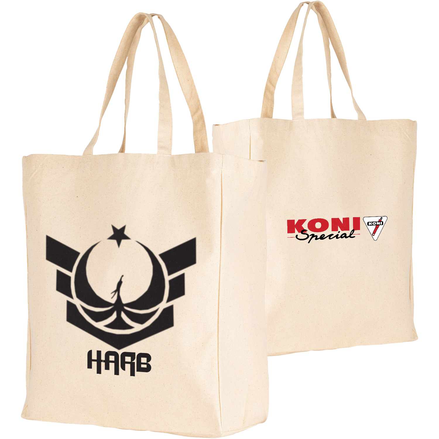 GROCERY TOTE - 12 OZ. COTTON CANVAS TOTE BAG 15"W X 18"H X 6"G