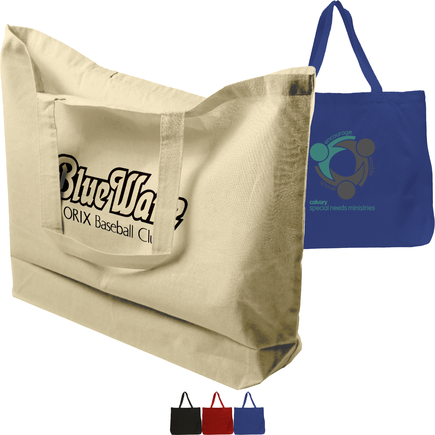 7 Oz. Jumbo Grocery Tote Bag Lightweight Cotton Canvas  W/ Gusset (20" X 15" 5")