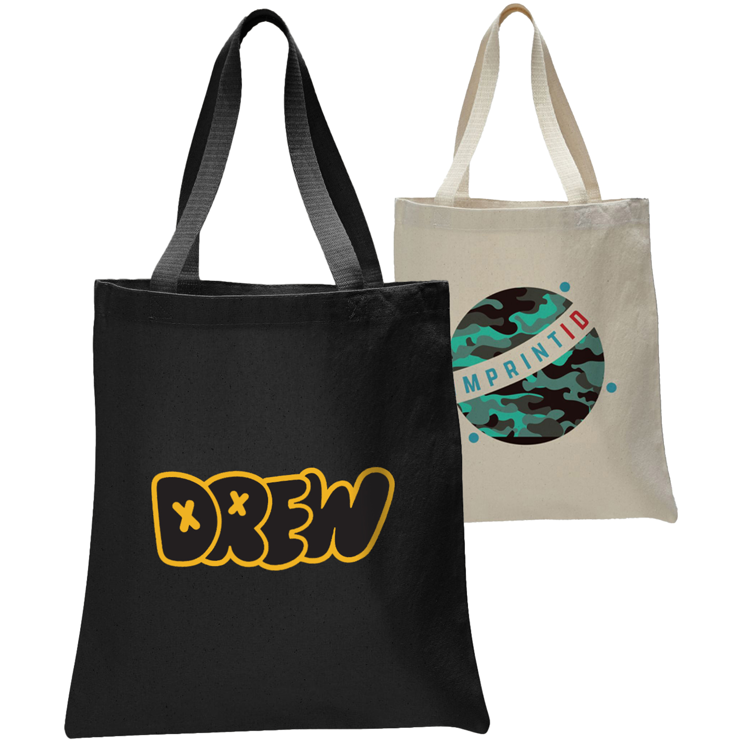Heavyweight Cotton Canvas Tote Bag W/ Zipper 12 Oz Heavy Duty Bags (15”X16”)