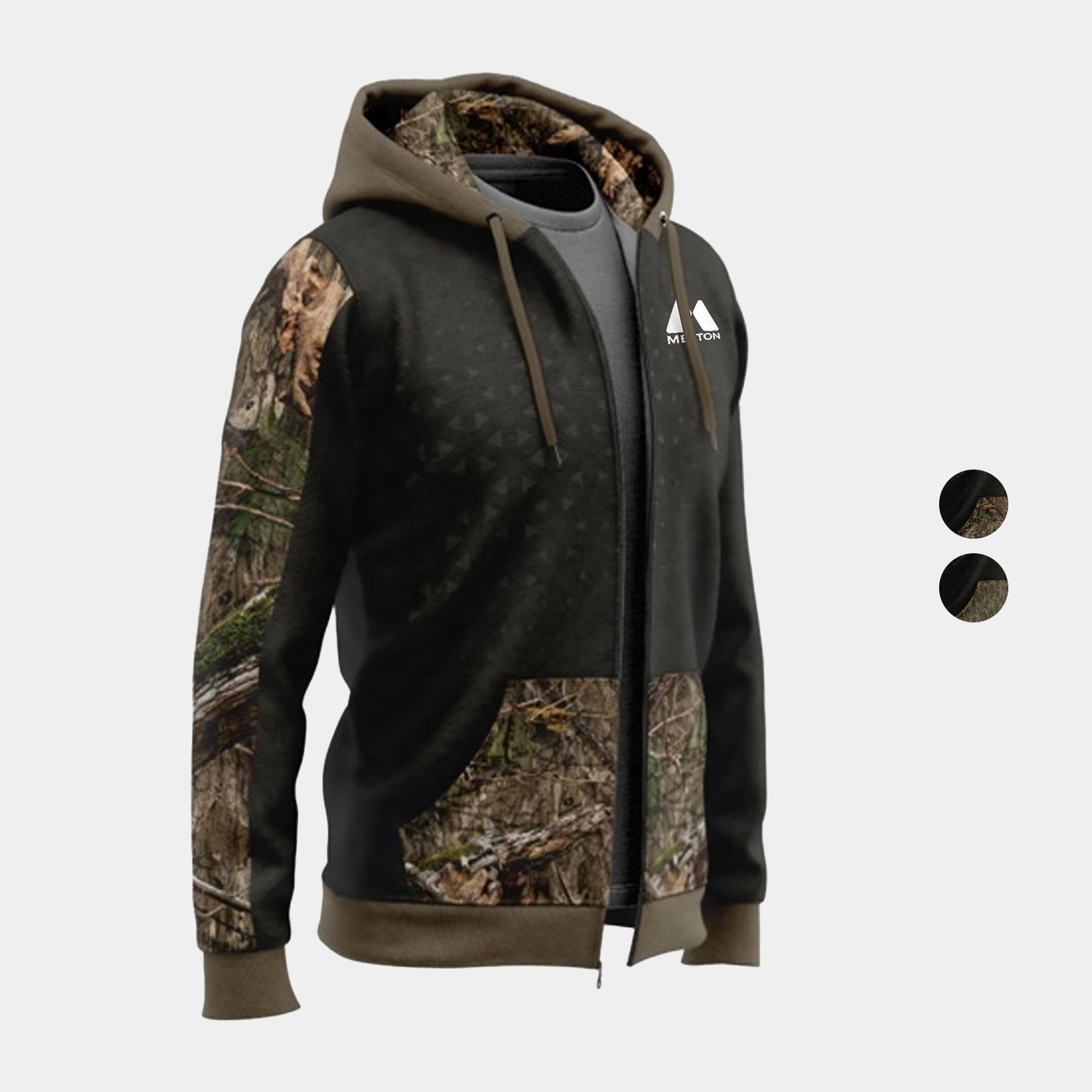 Mossy Oak® Men's 8.2 oz. Polar Fleece Full Zip Hoodie with Kangaroo Pocket