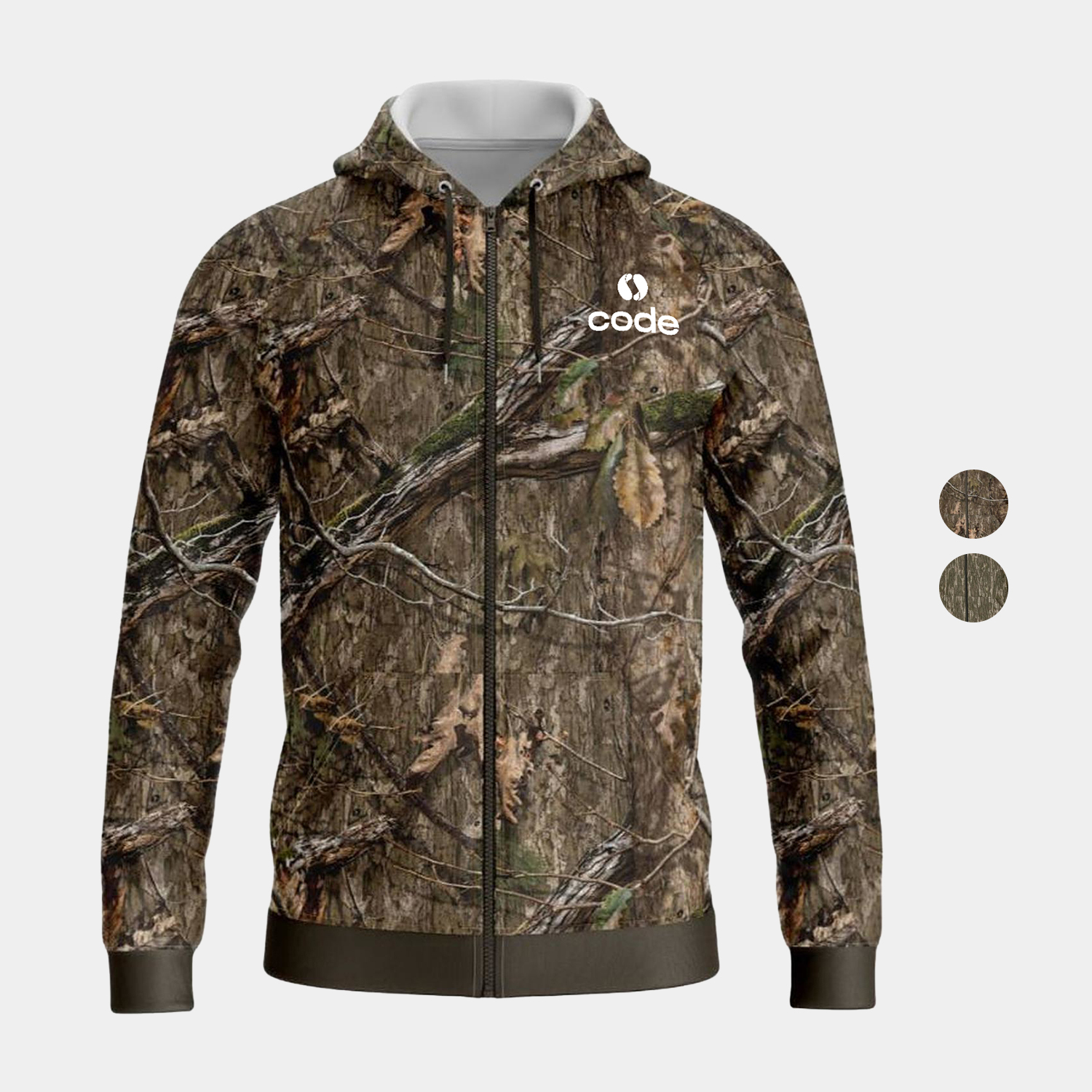 Mossy Oak® Men's 8.2 oz. Polar Fleece Raglan Zipper Hoodie W/ Pockets