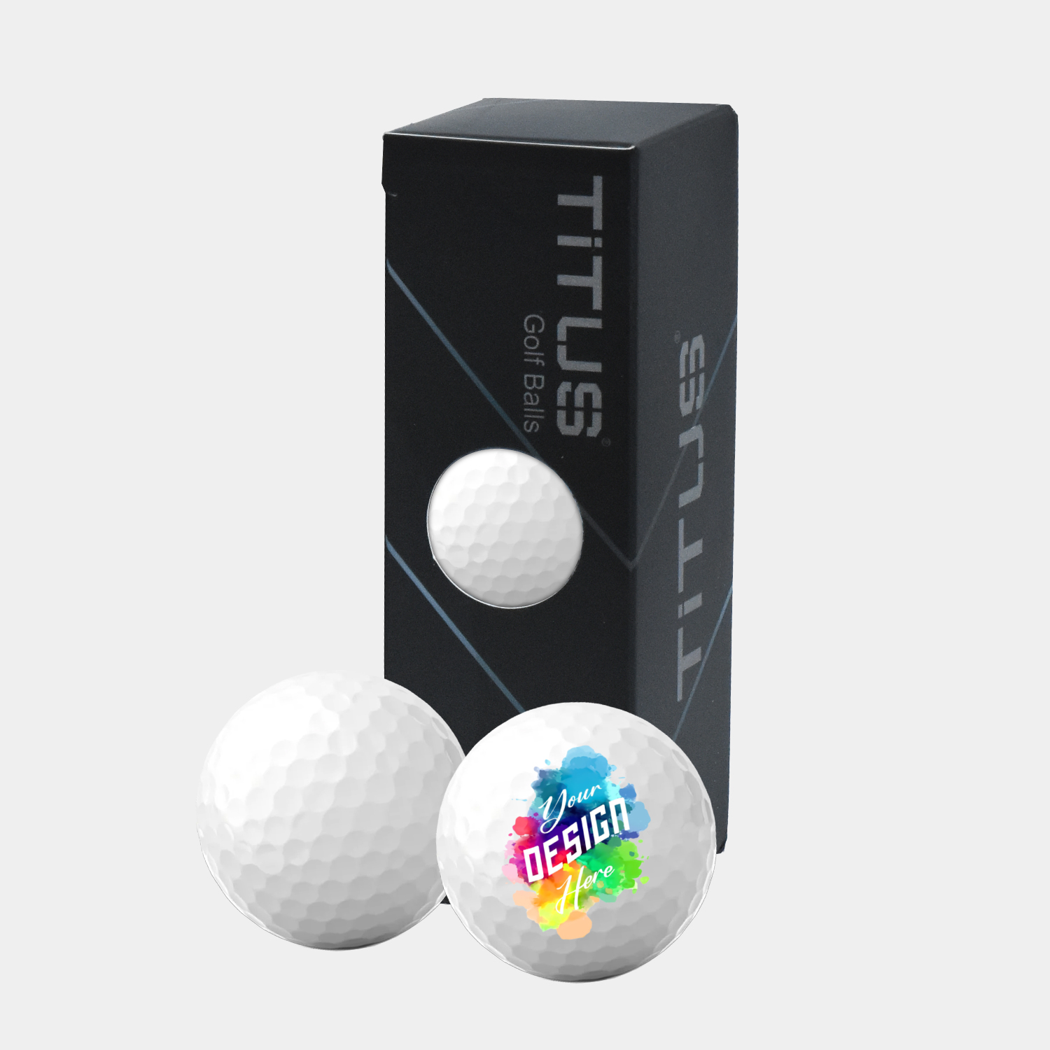 TiTUS® 3 White Golf Balls Pack with Custom Imprints