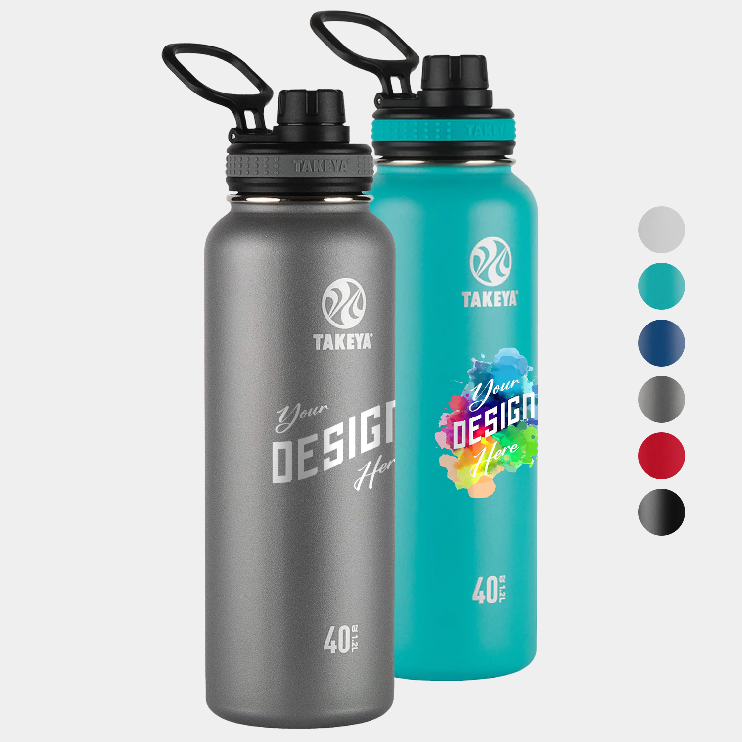 40 oz Takeya® Stainless Steel Insulated Originals Water Bottle w/ Spout Lid