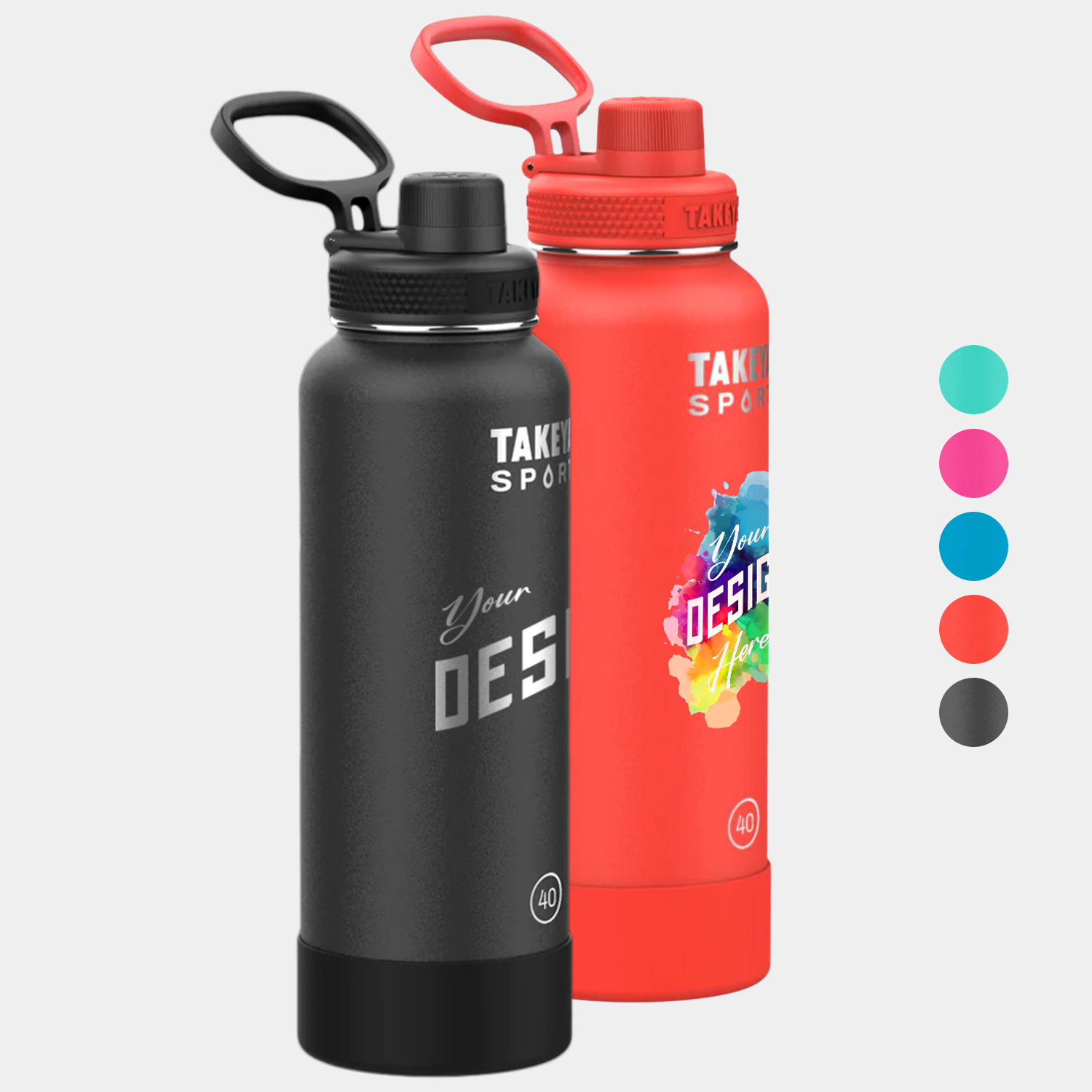 40 oz Takeya® Stainless Steel Insulated Sport Water Bottle w/ Spout Lid