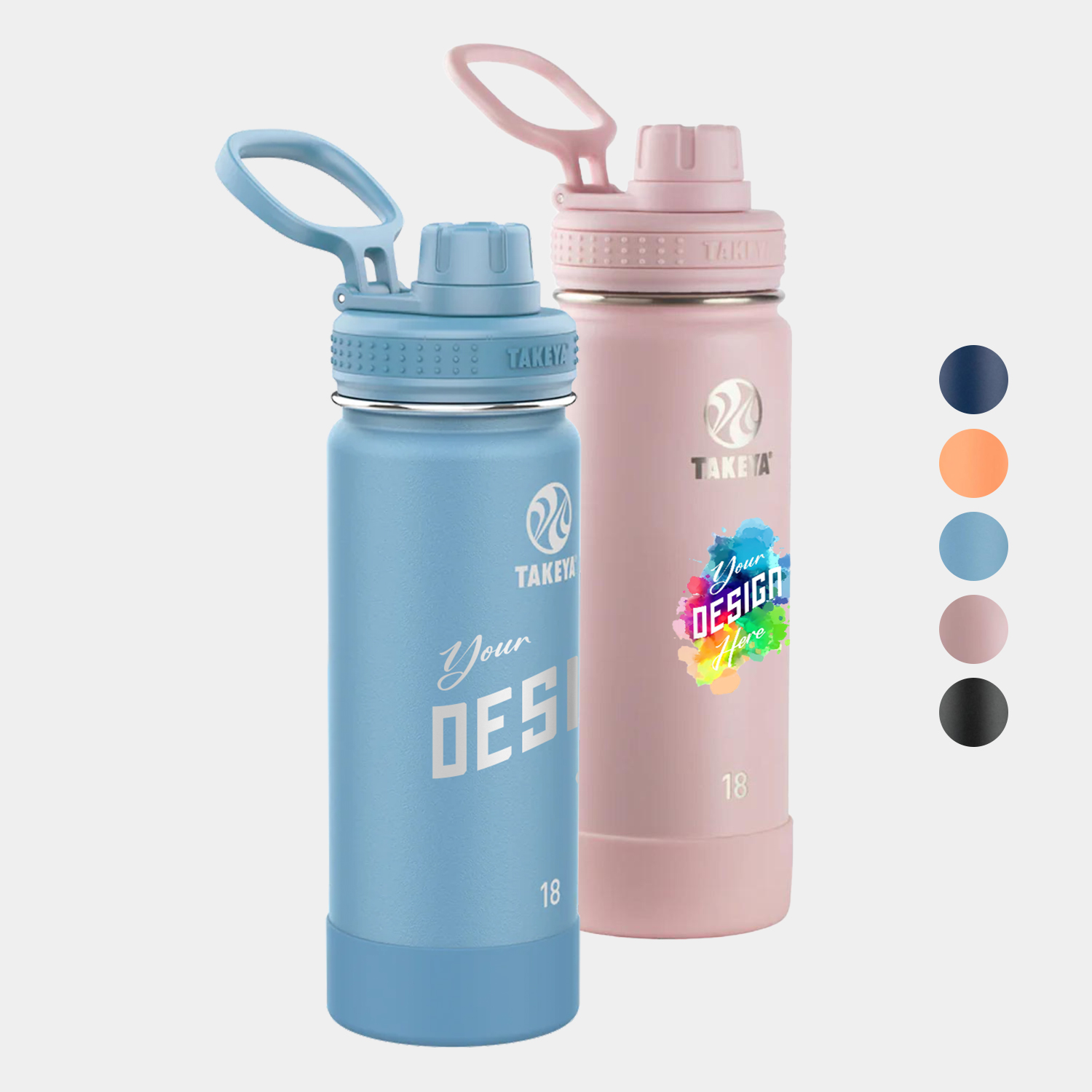 18 oz Takeya® Stainless Steel Insulated Active Water Bottle w/ Spout Lid