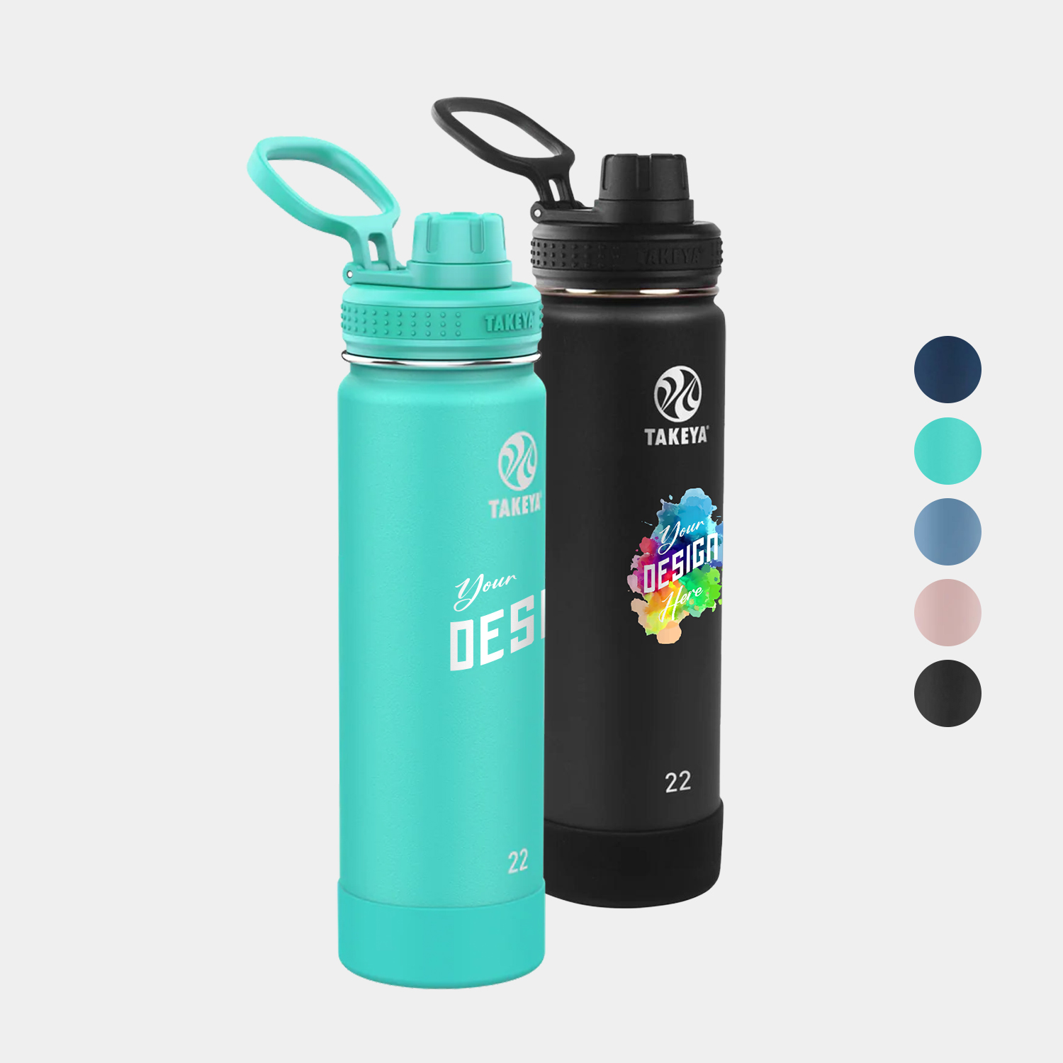 22 oz Takeya® Stainless Steel Insulated Active Water Bottle w/ Spout Lid
