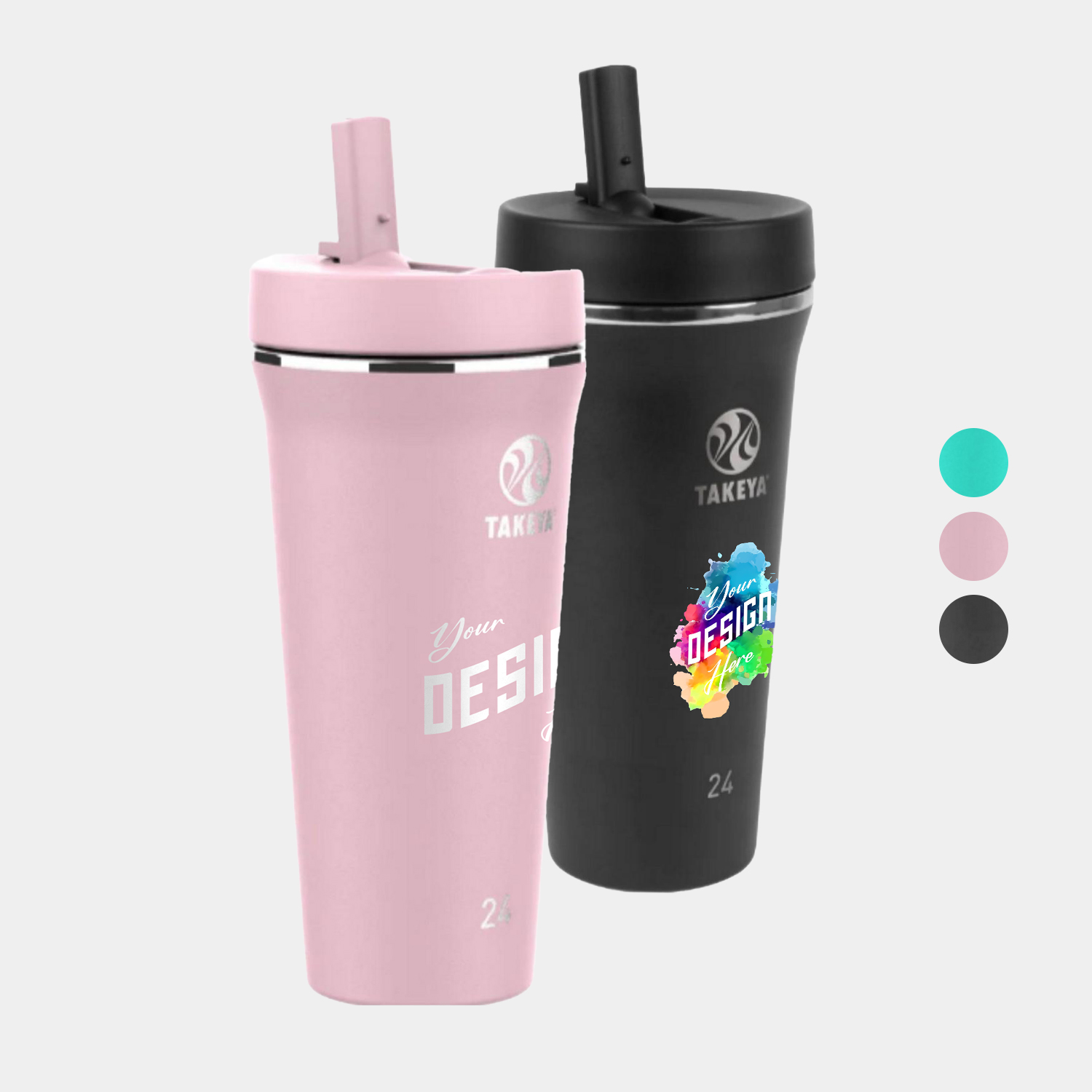 24 oz Takeya® Stainless Steel Insulated Tumbler w/ Straw Lid