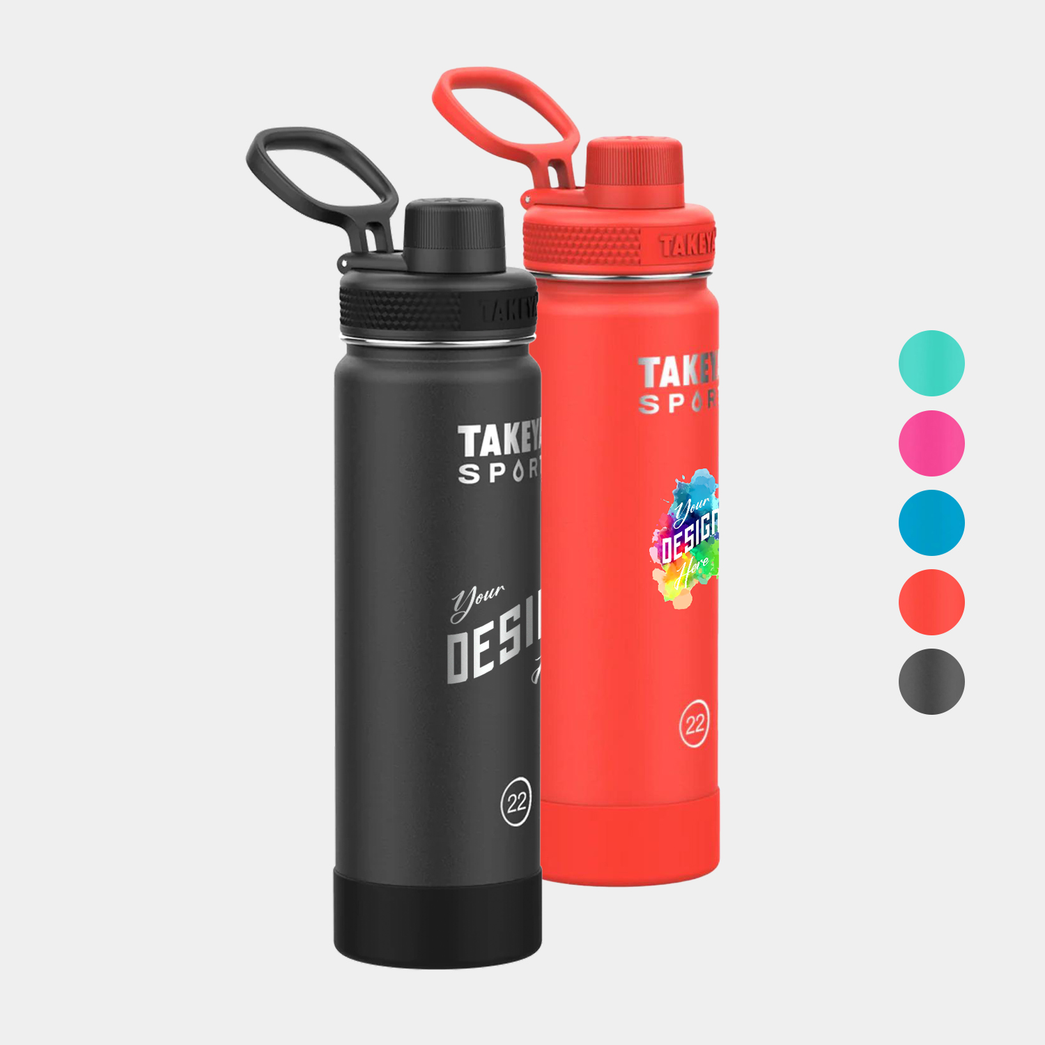 22 oz Takeya® Stainless Steel Insulated Sport Water Bottle w/ Spout Lid