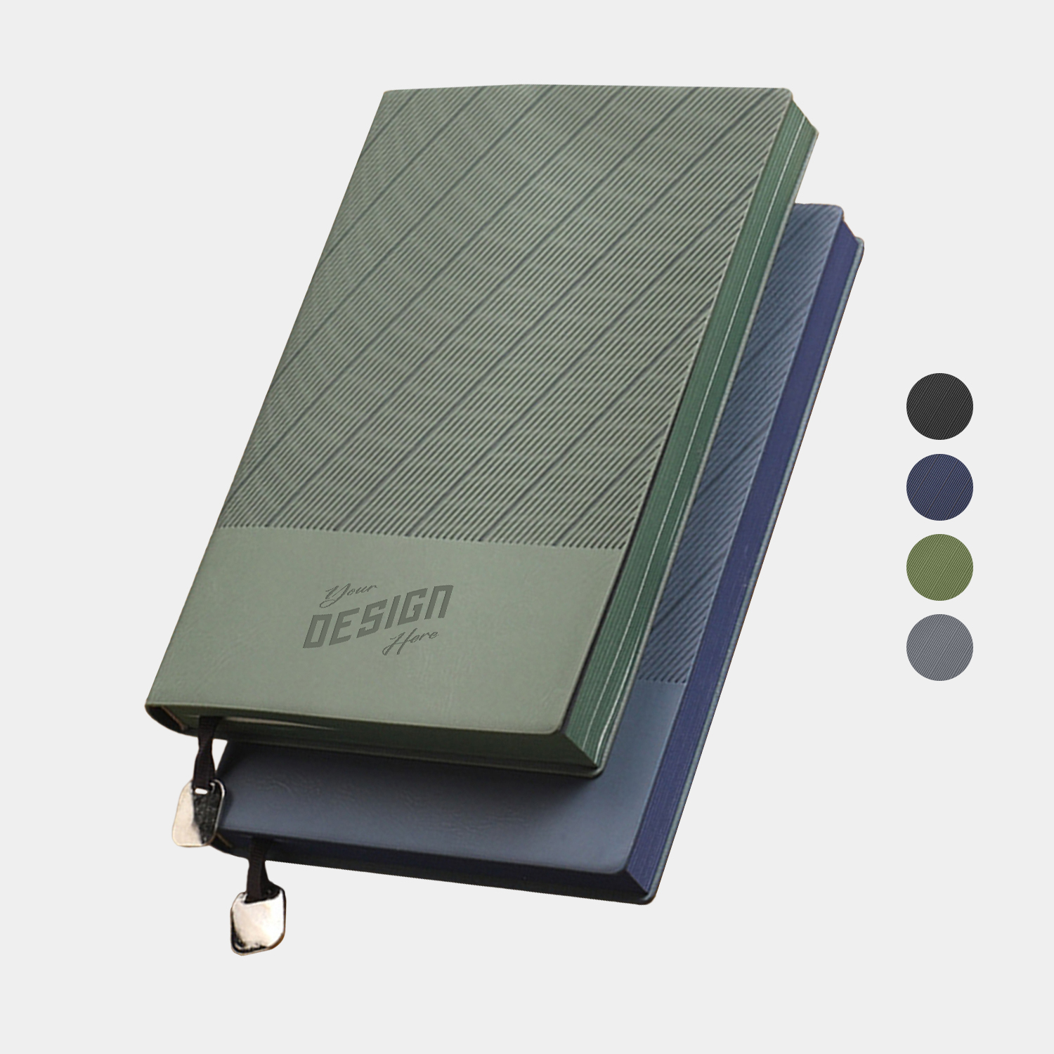 TiTUS® Executive Corduroy PU Lather A5 Notebook with Metal Bookmark
