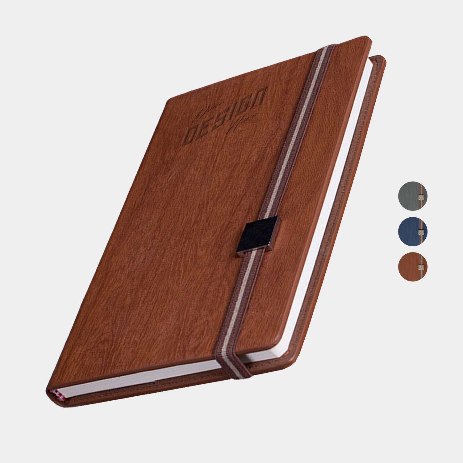 TiTUS® Melange PU Leather A5 Executive Notebook with Elastic Band Closure