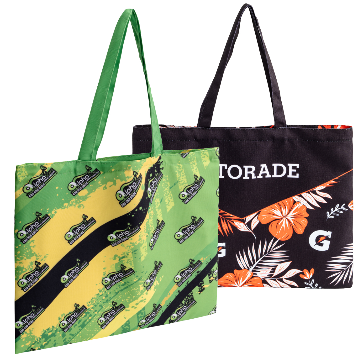 12 Oz Sublimated Sturdy Poly Canvas Tote Bag (18.5" x 14.5")