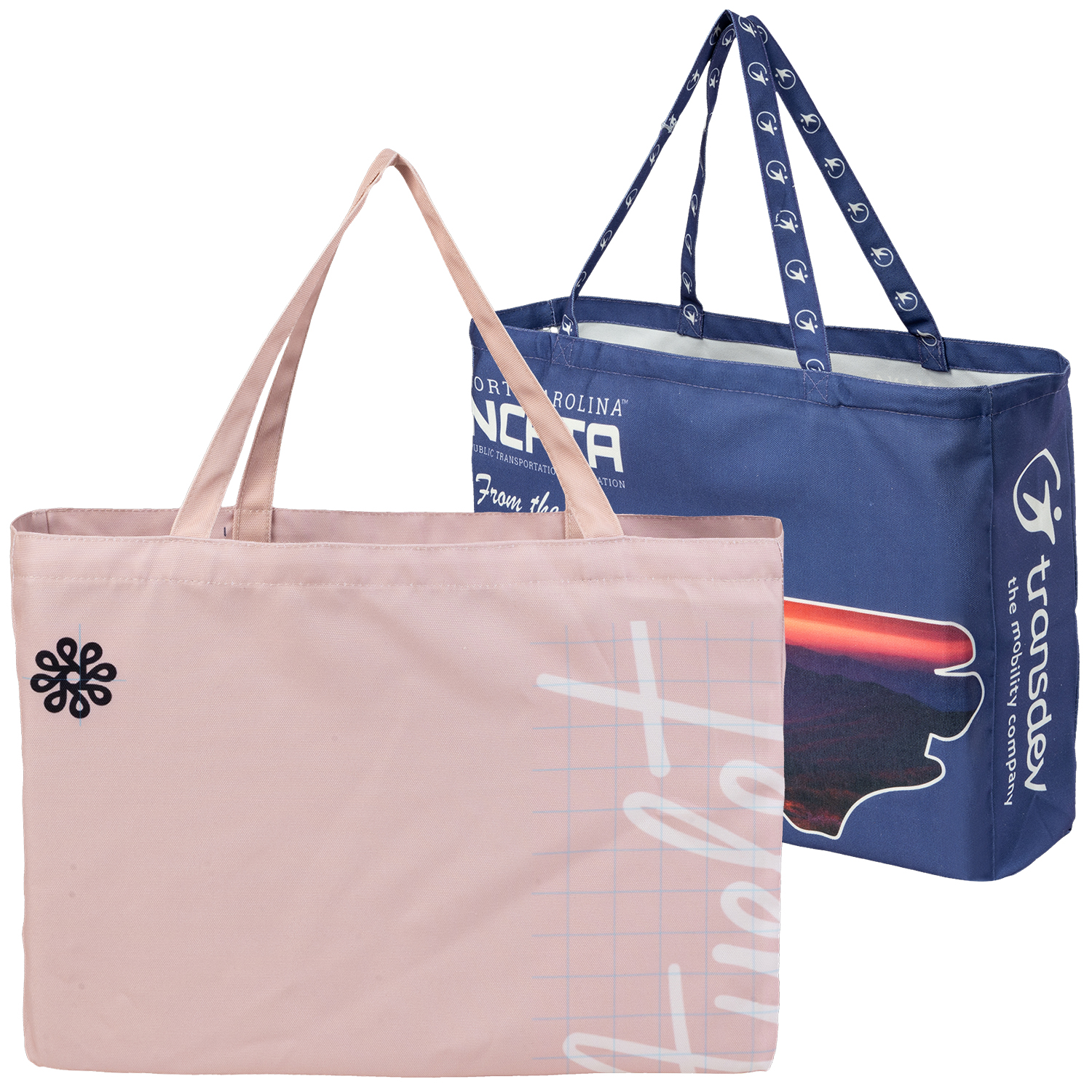 12 Oz. Sublimated Poly Canvas Shopping Tote Bag w/ Gusset (20" x 14.5" x 4.5")
