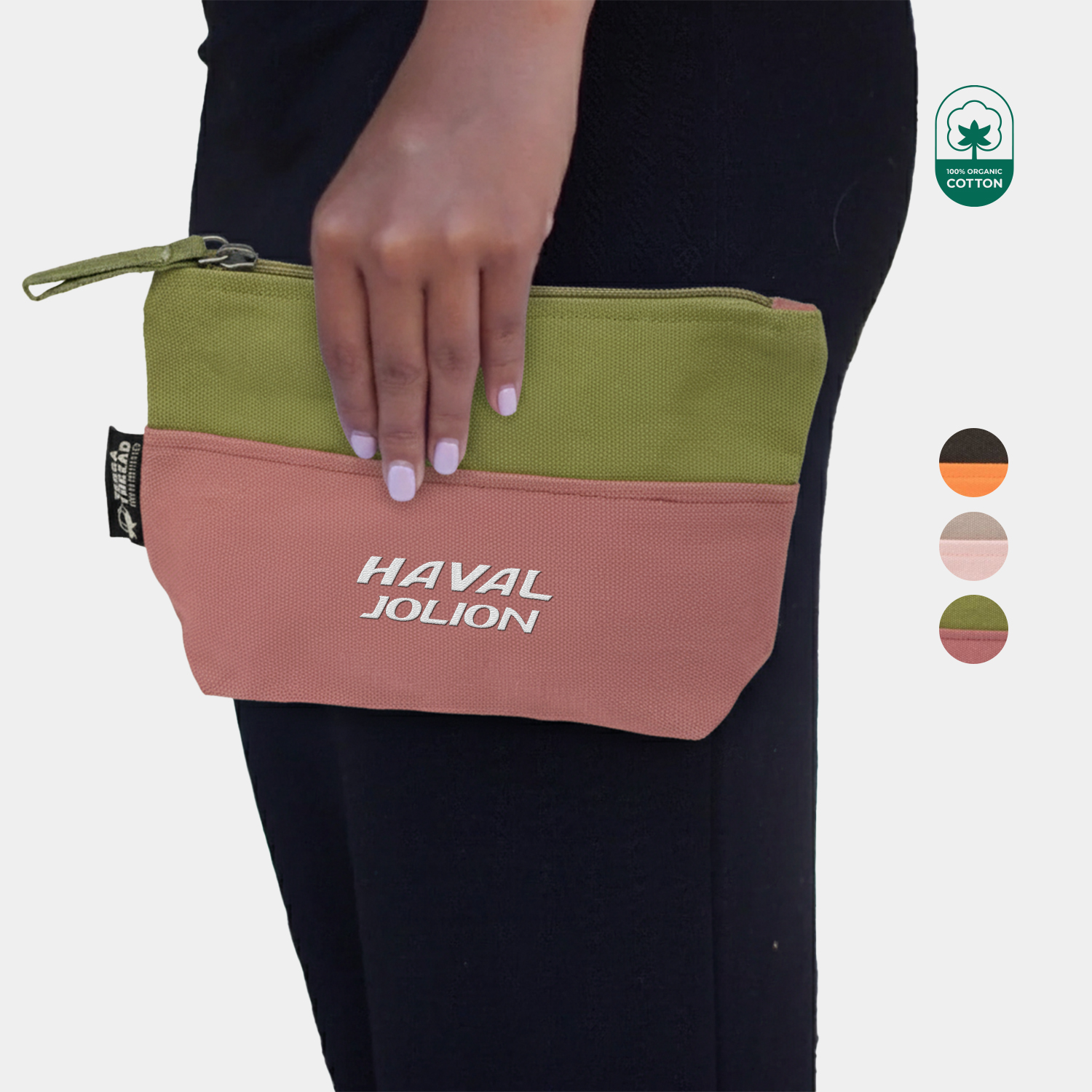 TERRA THREAD® - Canvas Cosmetic Bag Sustainable GOTS & Fair Trade Certified