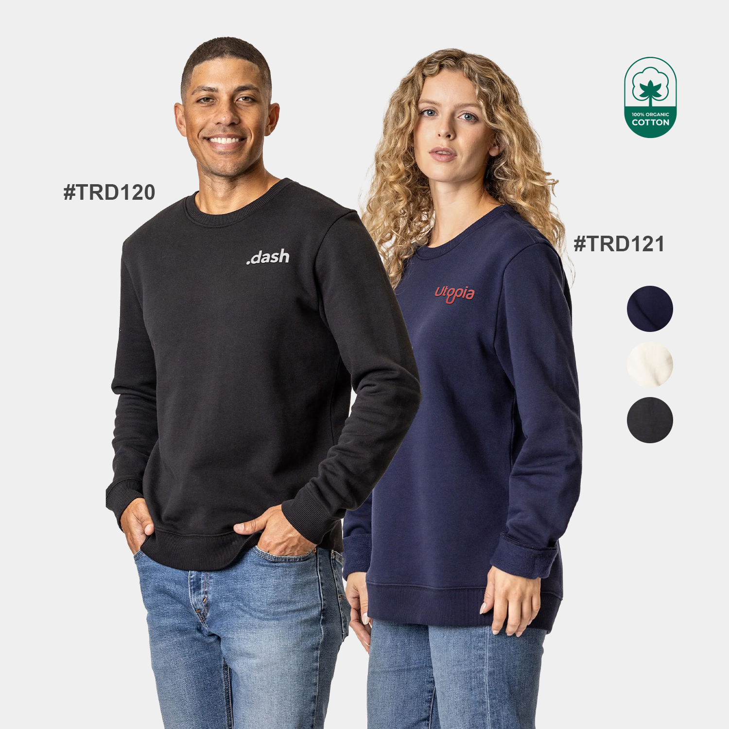 TERRA THREAD® - Women's Organic Cotton Sweatshirt Sustainable GOTS & Fair Trade Certified