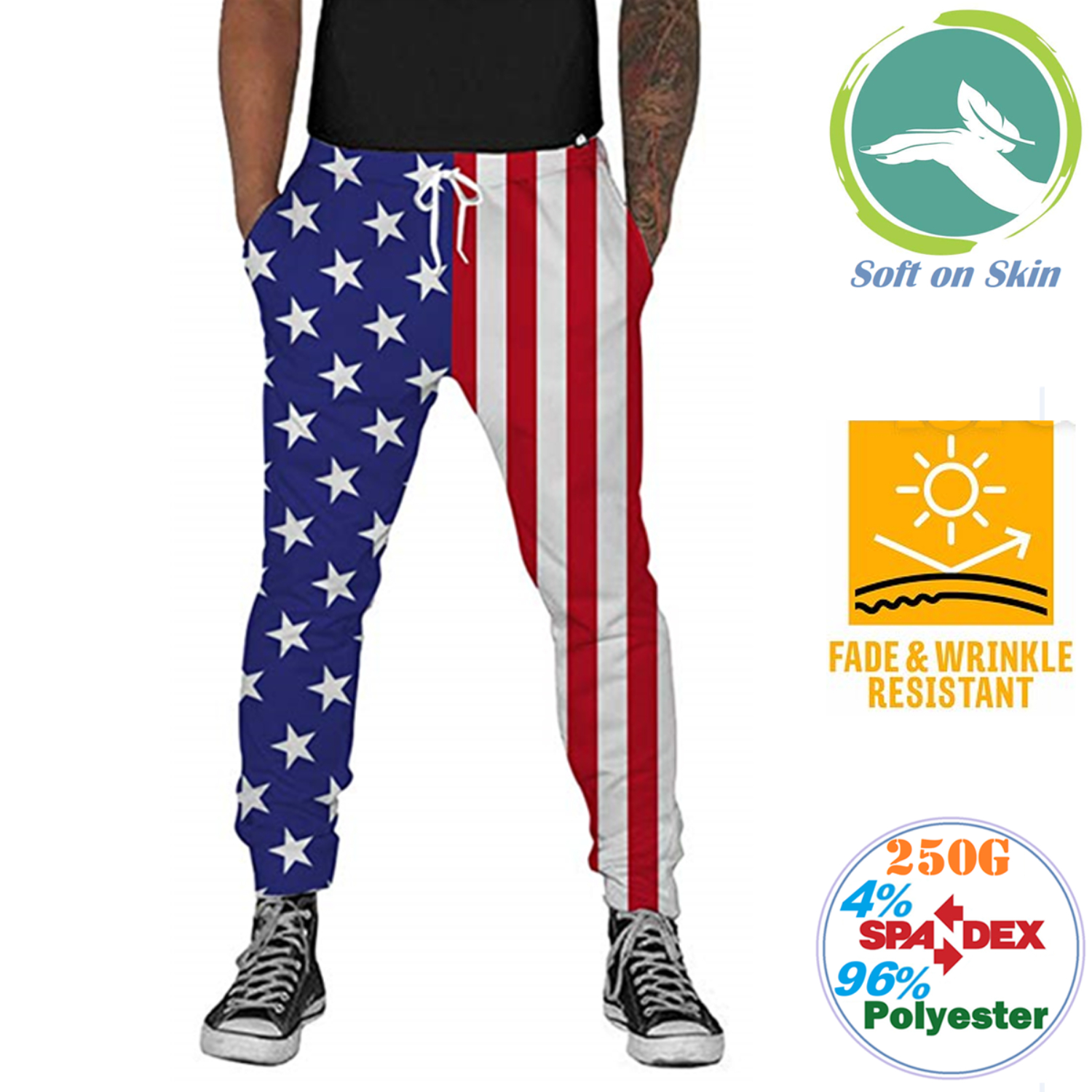 Men's 250 GSM Comfort Fleece Sublimation Gym Trousers w/ Fade & Wrinkle Resistance
