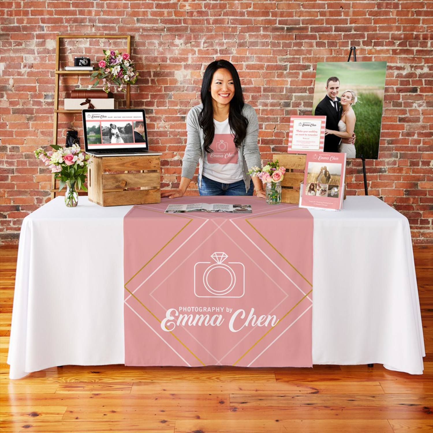 Custom 24"Wide Dye Sublimated Satin Table Runner