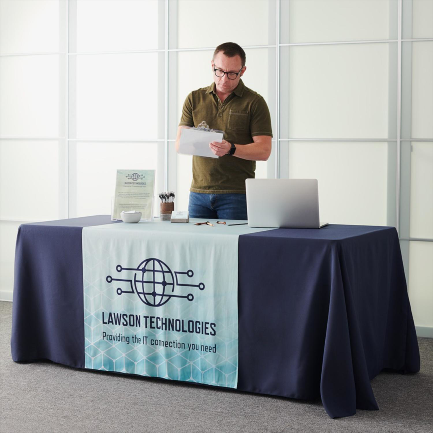 Custom 30"Wide Dye Sublimated Satin Table Runner