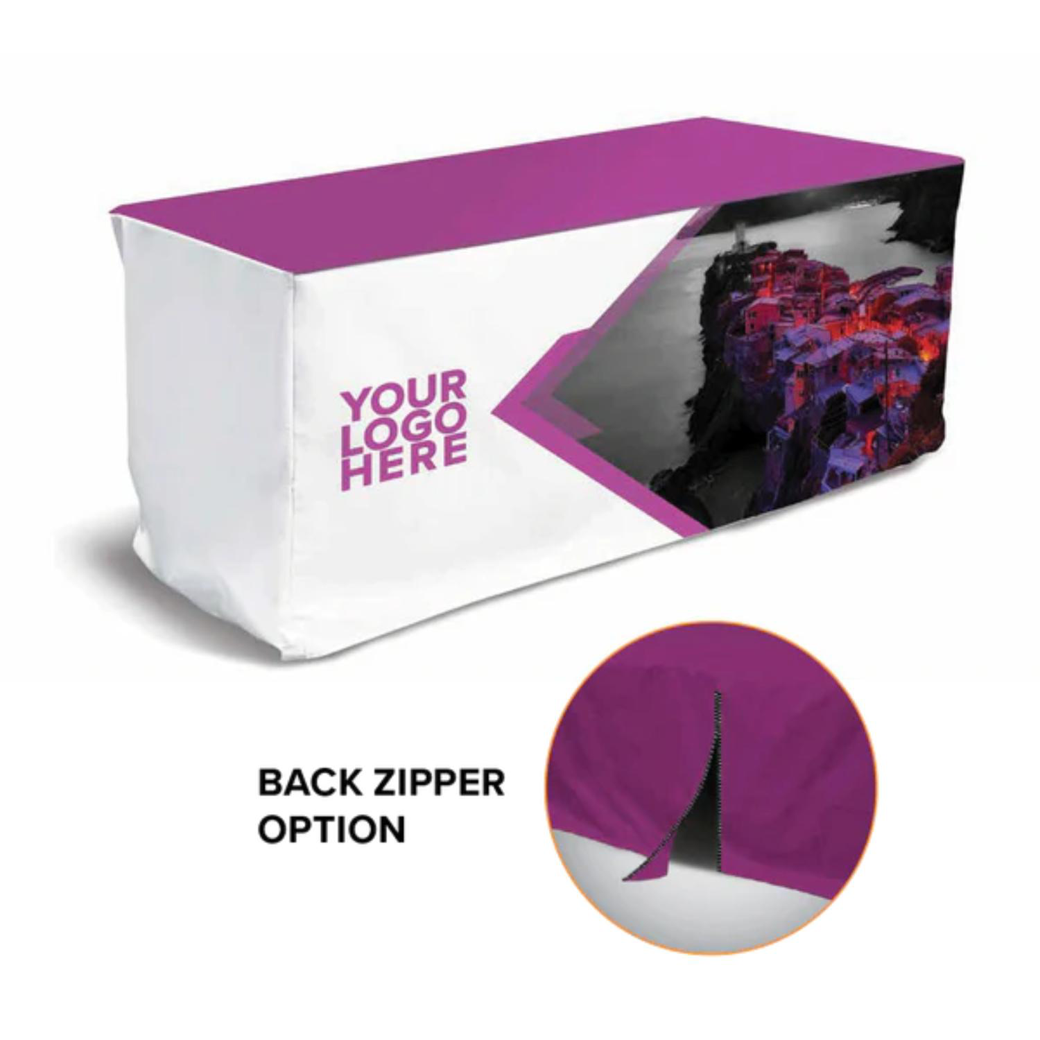 Premium 4ft Dye Sublimated Fitted Zipper Table Throw