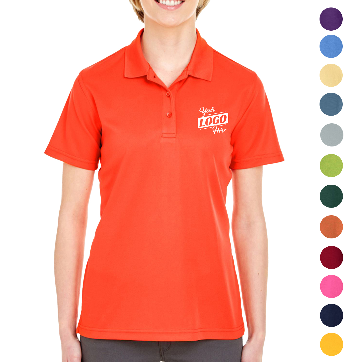 UltraClub 4.4 oz. 100% Polyester Mesh Pique Ladies' Polo
