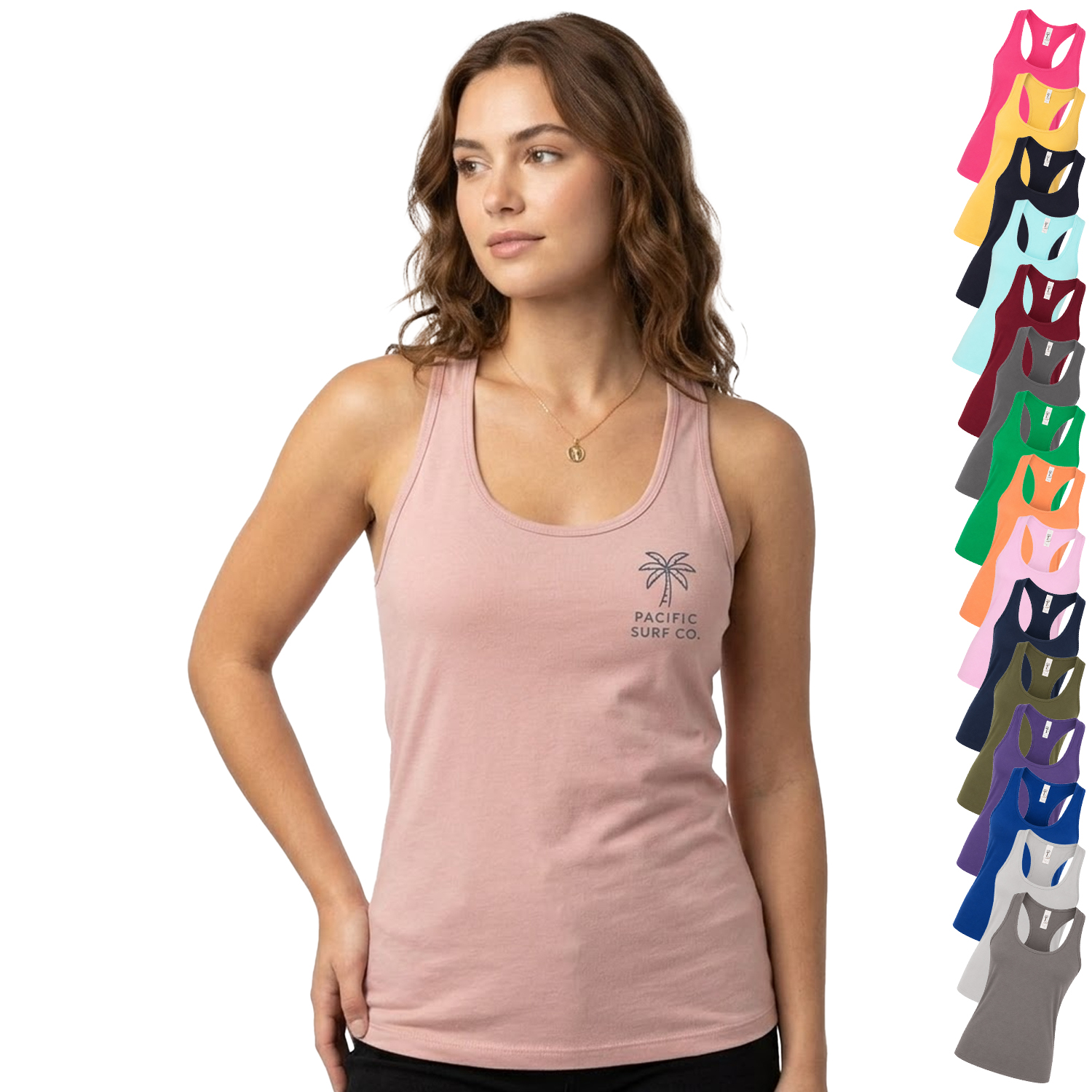 Next Level 3.7 oz. 65/ 35 Cotton/ Polyester Ladies Racer Back Tank Tops