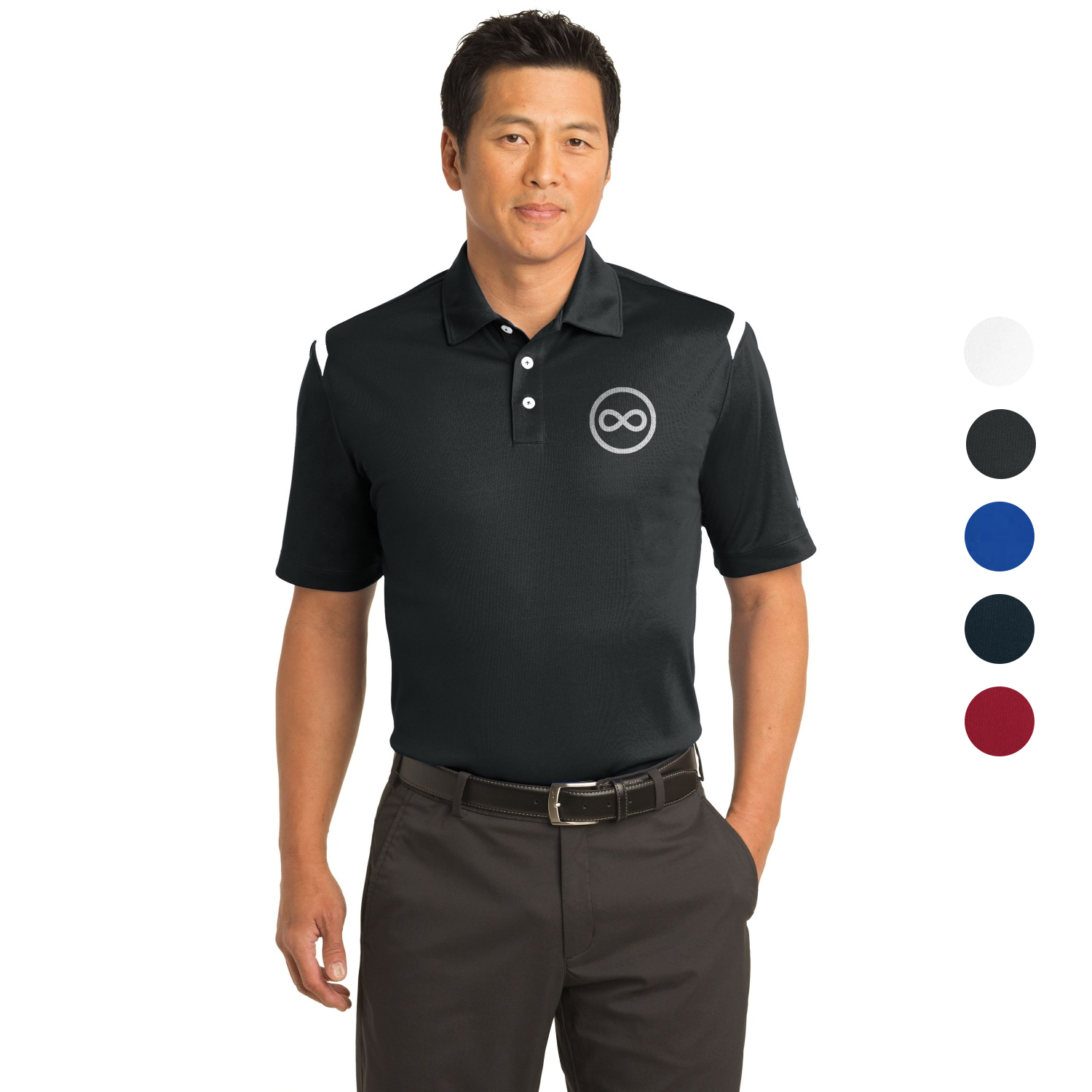 Nike Dri-FIT Shoulder Stripe Polo w/ Screen Print 4.5 oz.