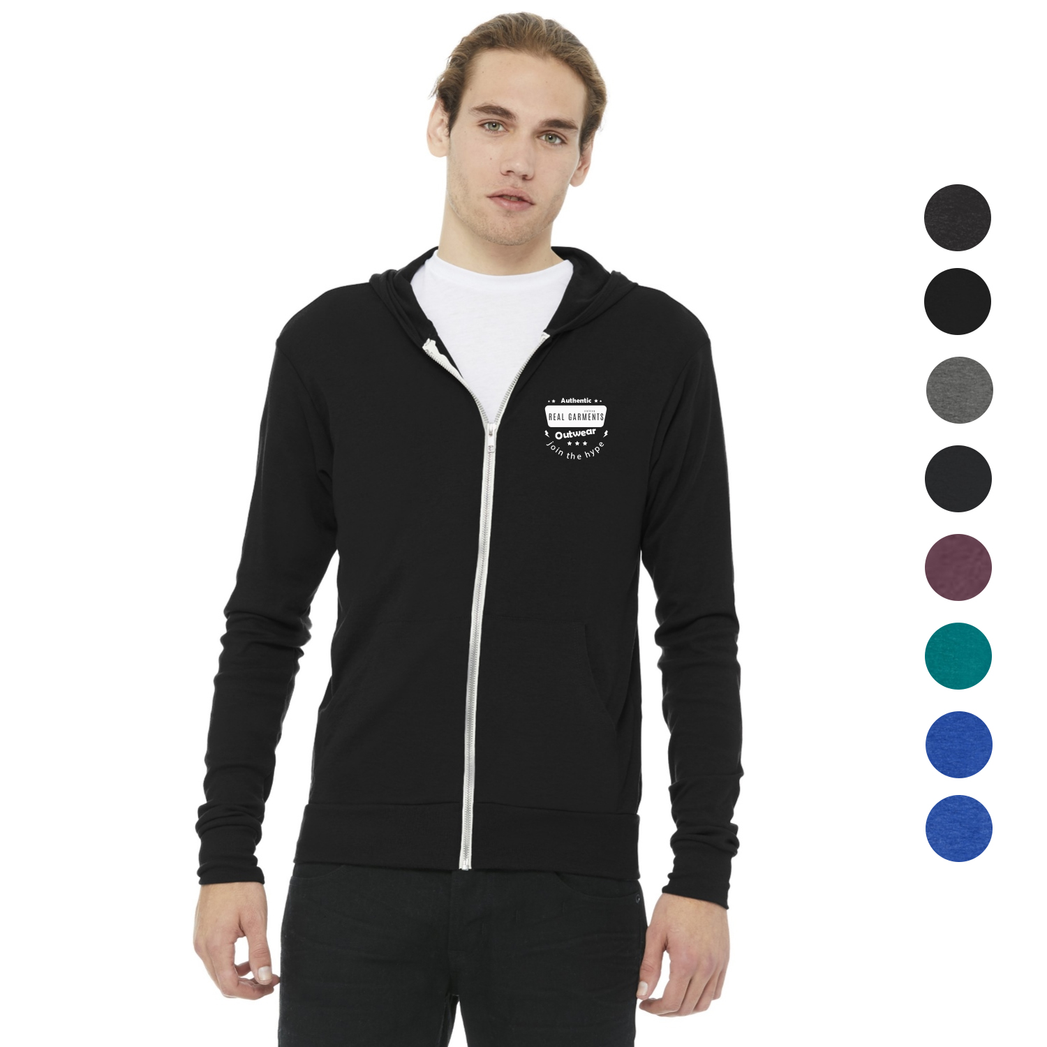 BELLA+CANVAS Unisex Triblend Full-Zip Lightweight Hoodie 9