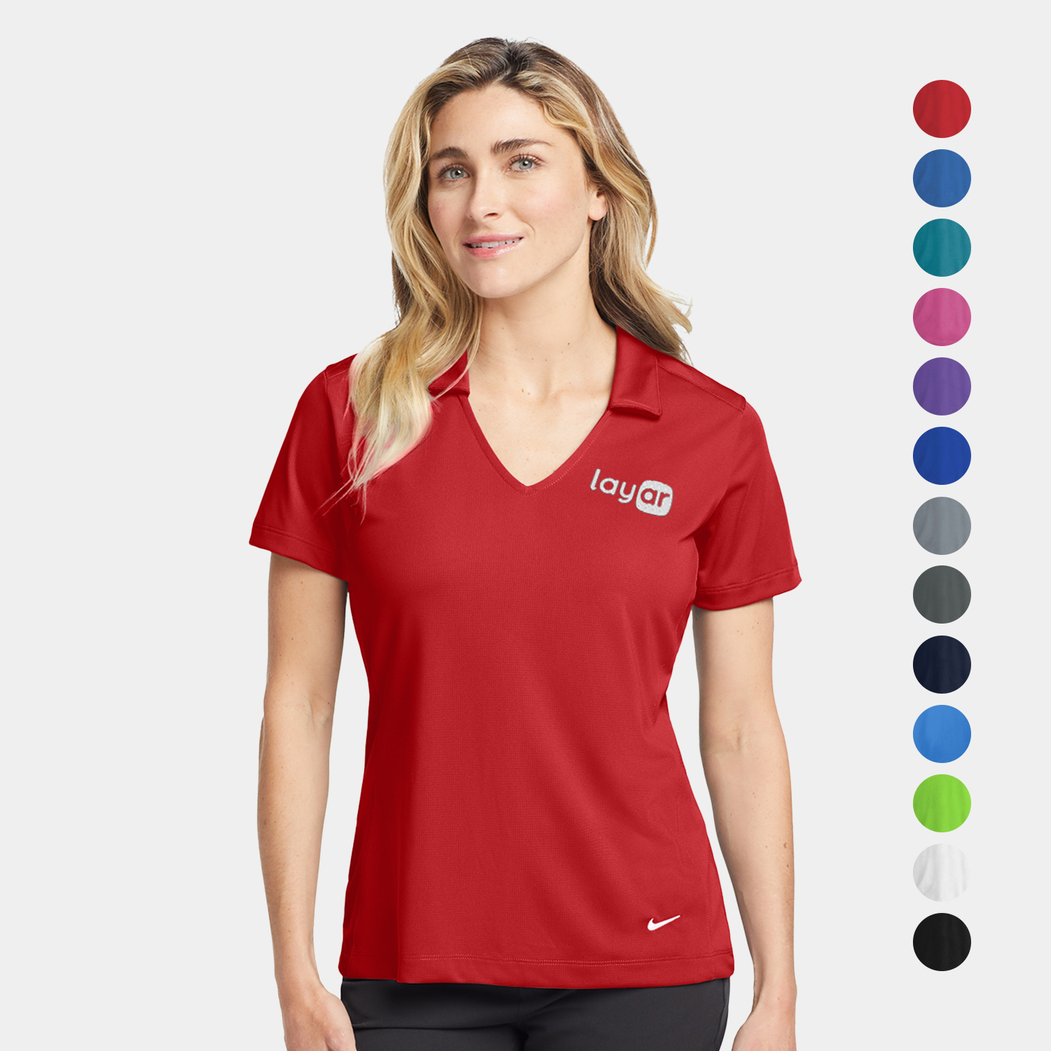 Nike Ladies Dri-FIT Vertical Mesh Polo w/ Screen Print 4.4oz