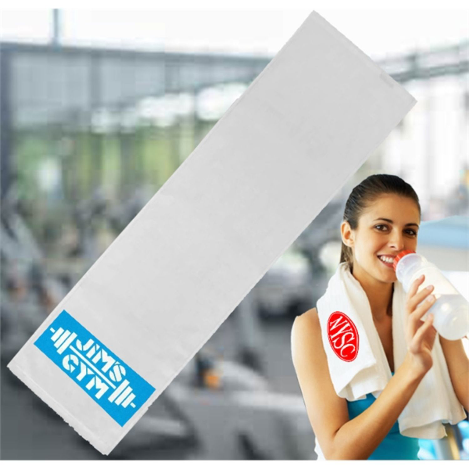 Velour Fitness Towel w/ Custom Imprint 11" X 44" Gym Towels