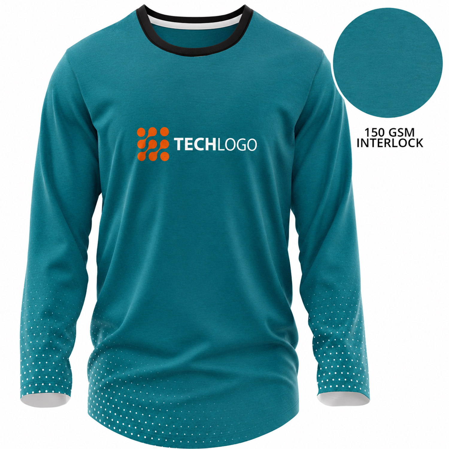 Unisex 150 GSM Poly Interlock Performance Long Sleeve Sublimation T-shirt