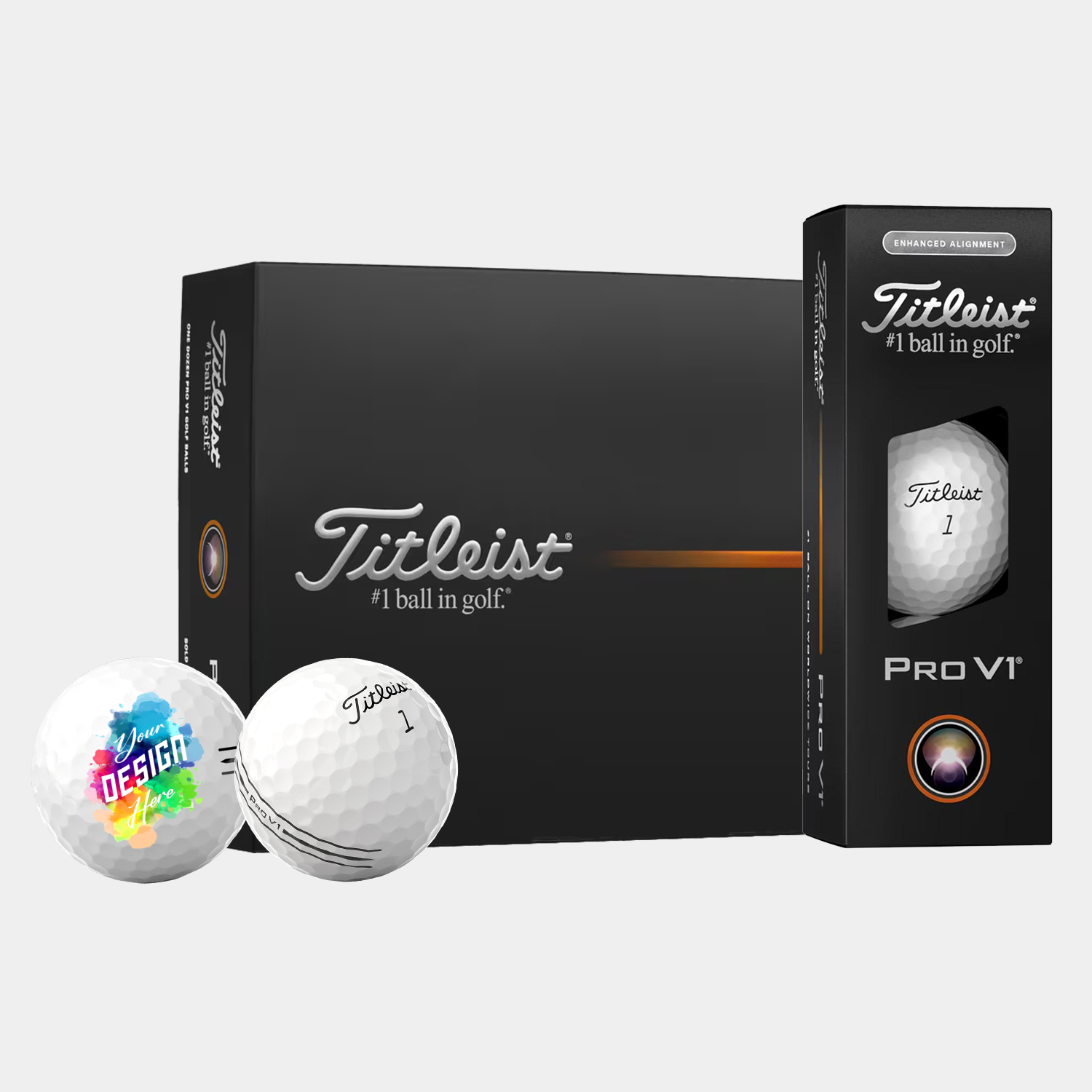 Titleist® 12 Pack Pro V1 AIM Enhanced Golf Balls