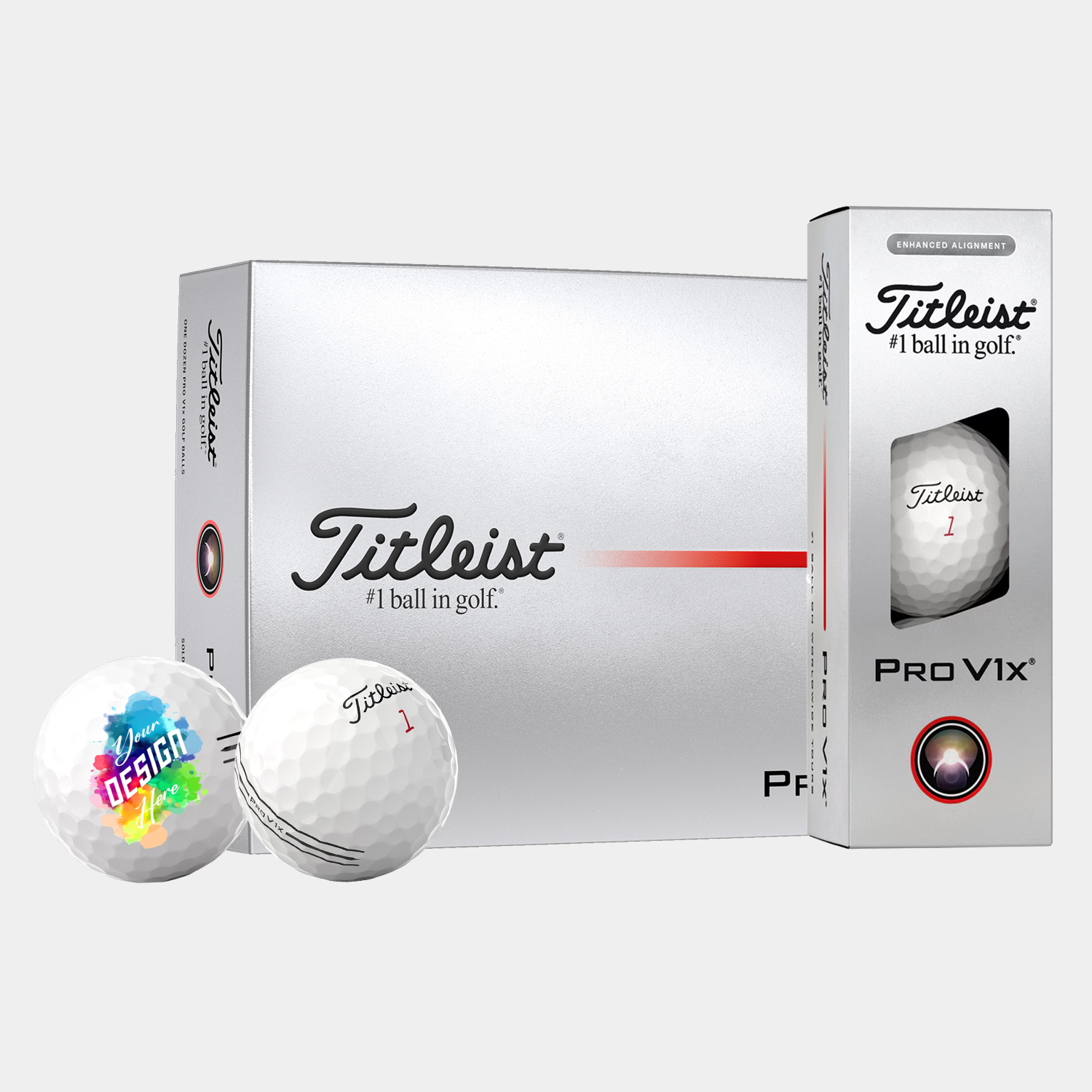 Titleist® 12 Pack Pro V1x AIM Enhanced Golf Balls