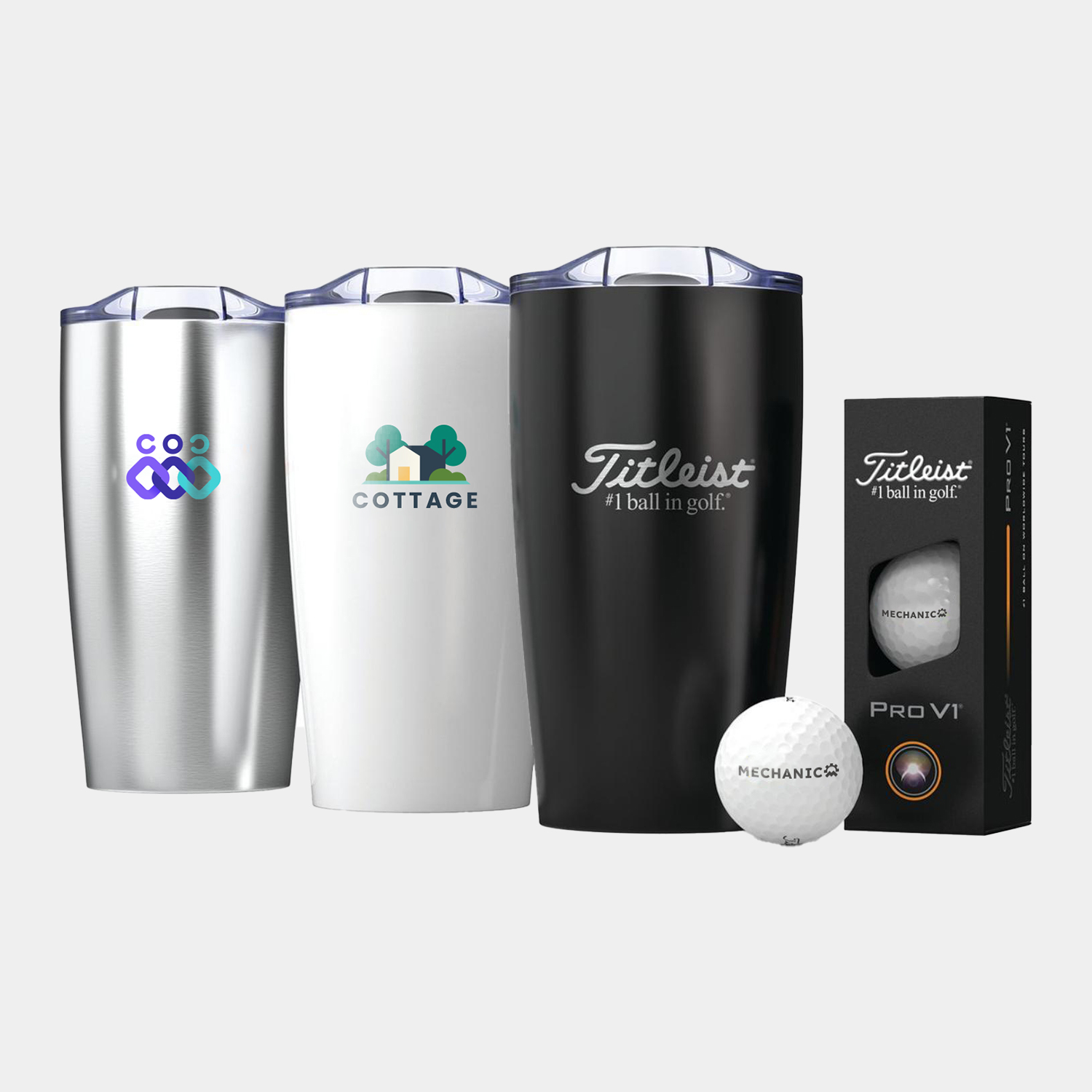 Titleist® 3-Ball Pro V1 Golf Balls & 20 Oz. Custom Tumbler Gift Set