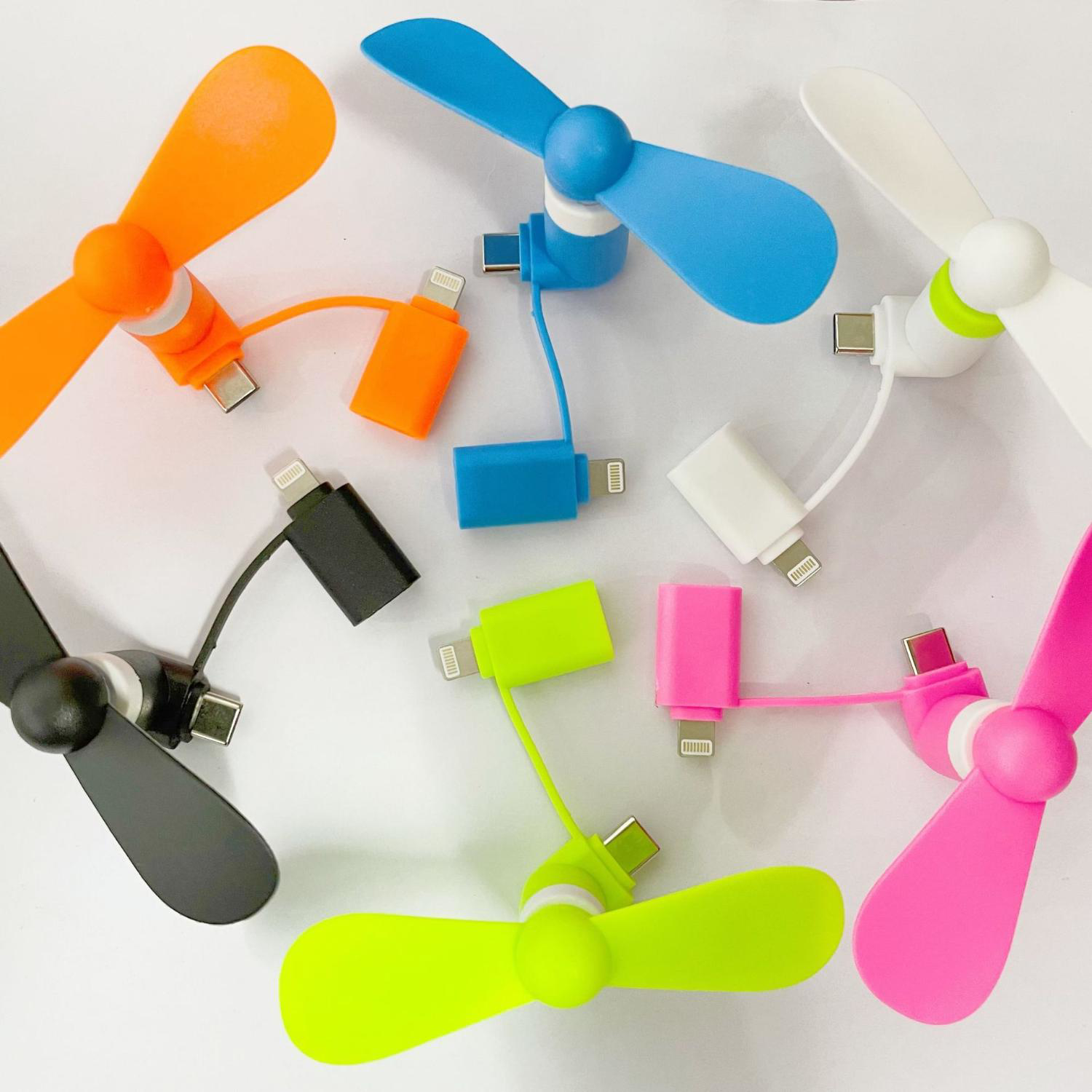 Mini USB Fan Dual with Lightning and USB C