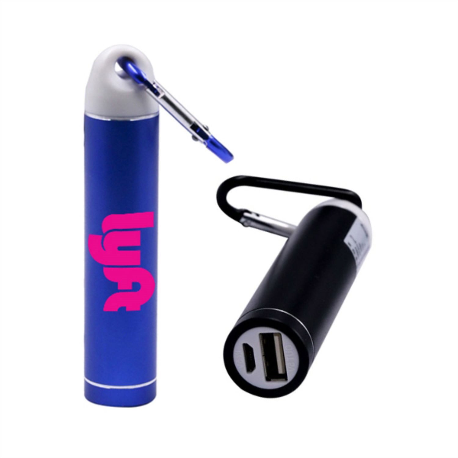 Cylindrical 2200 mAh Power Bank w/ Carabiner USA Powerbanks