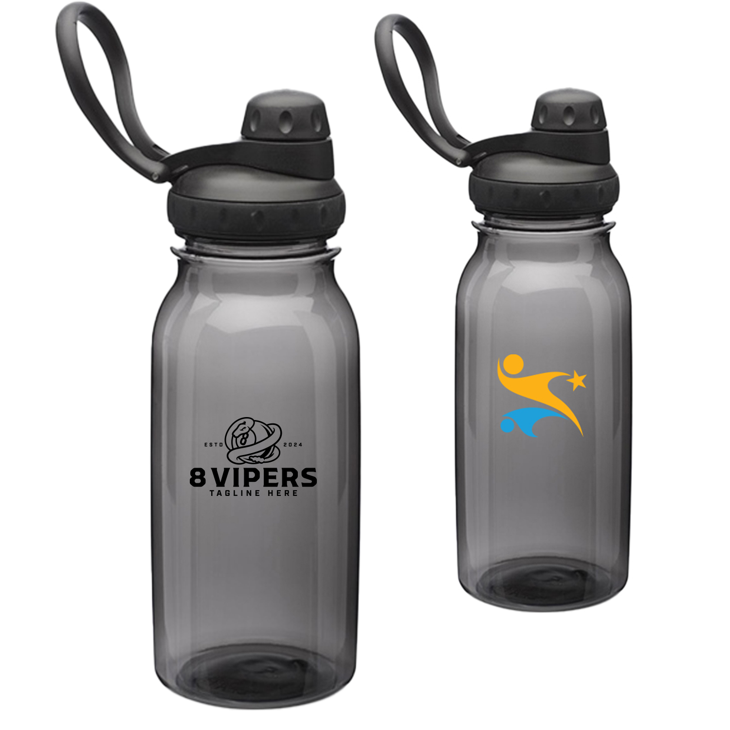 Plastic Water Bottles - 33 oz Sports Bottle w/ Spout Lid