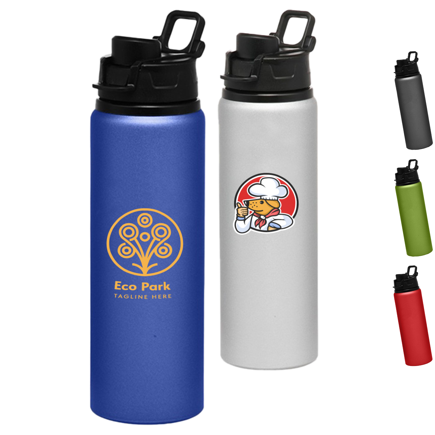 Aluminum Water Bottles - 25 oz Sports Bottle w/ Snap Lid