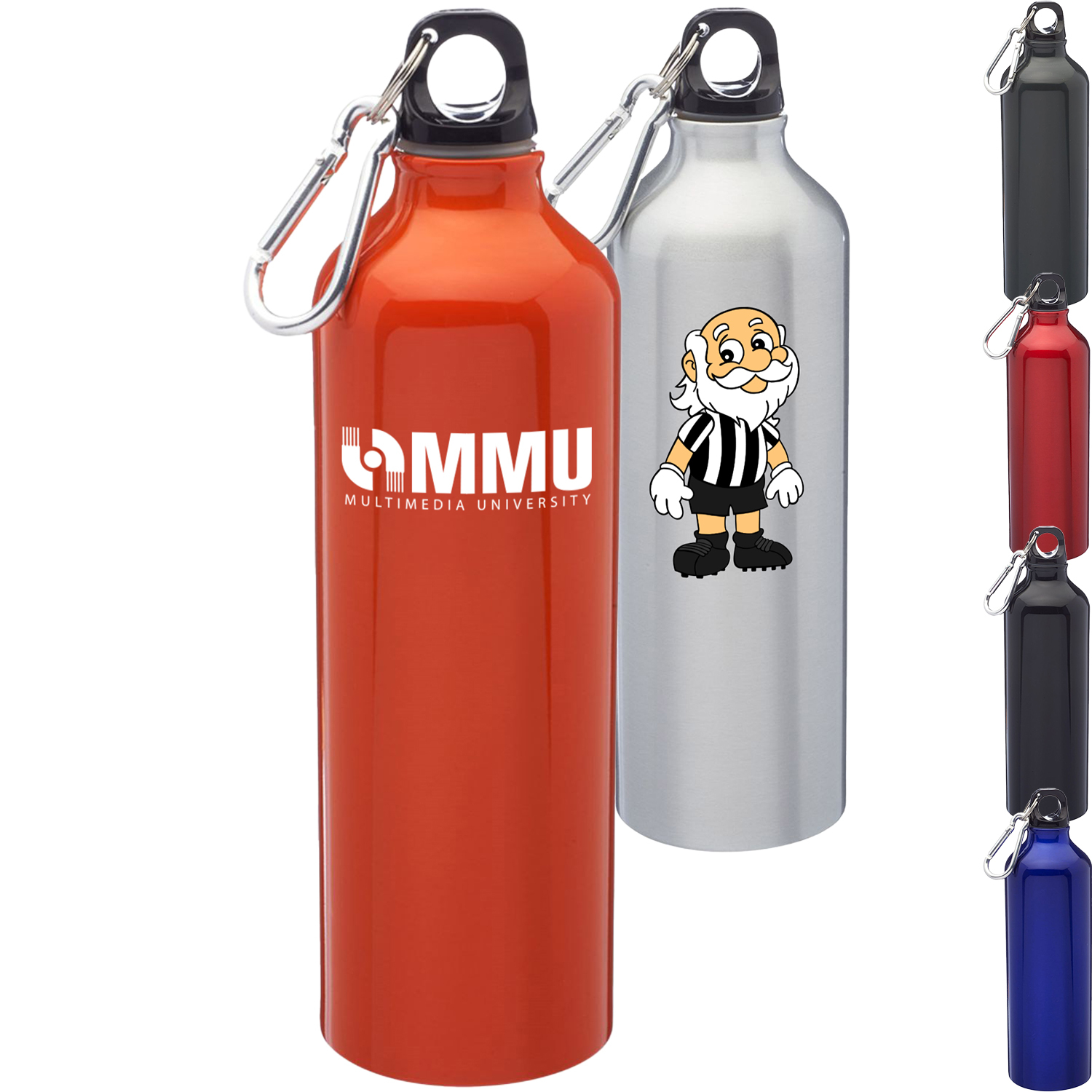 24 Oz. Aluminum Sports Bottle w/ Carabiner & Twist Cap
