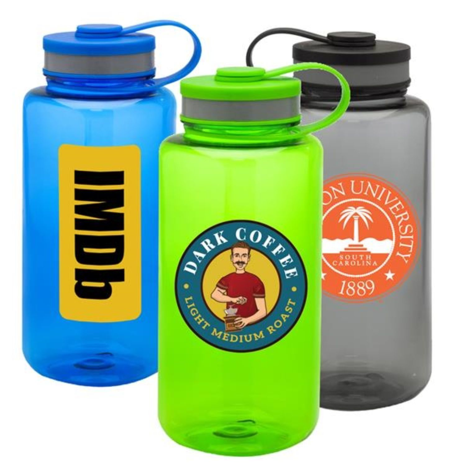Wide Mouth Sports Bottles -38 oz Water Bottle w/ Custom Logo