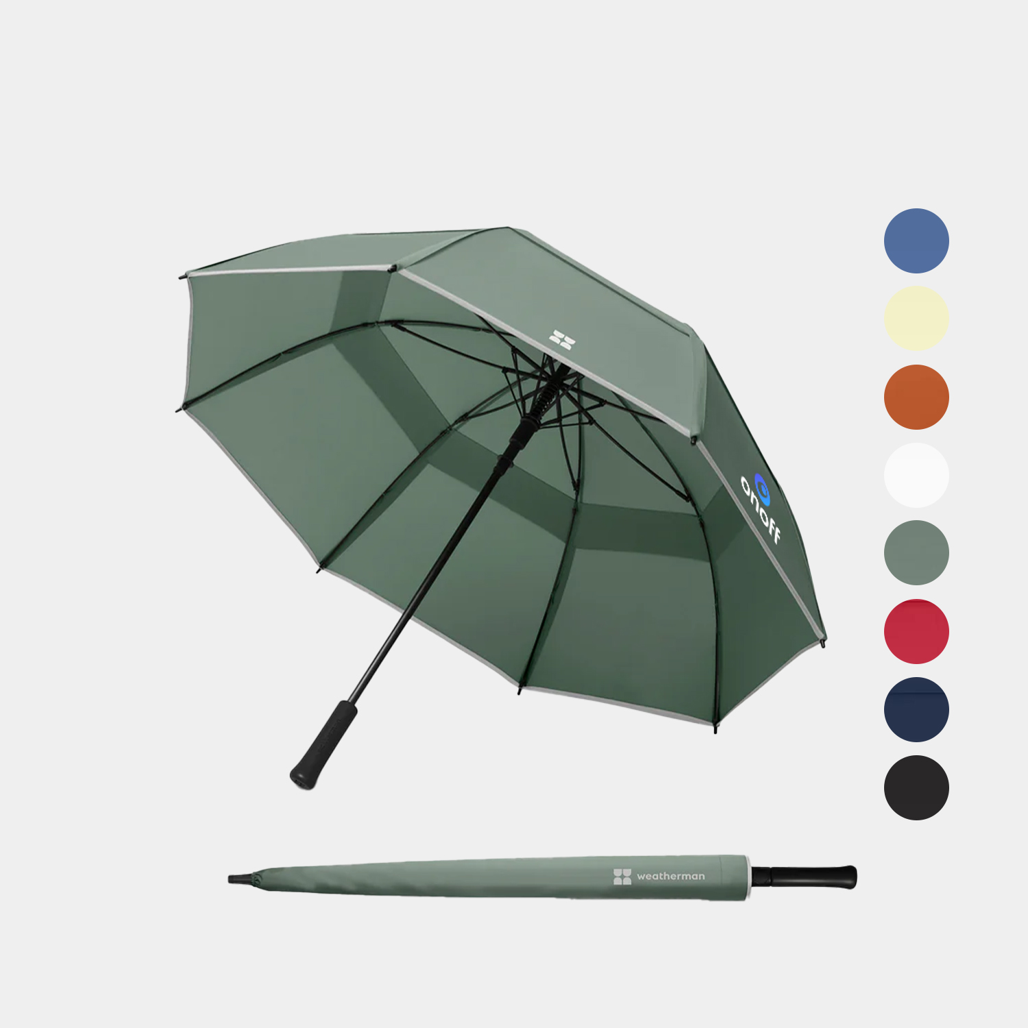 Weatherman® 100% Recycled 55″ arc UPF 50+ Walk Umbrella