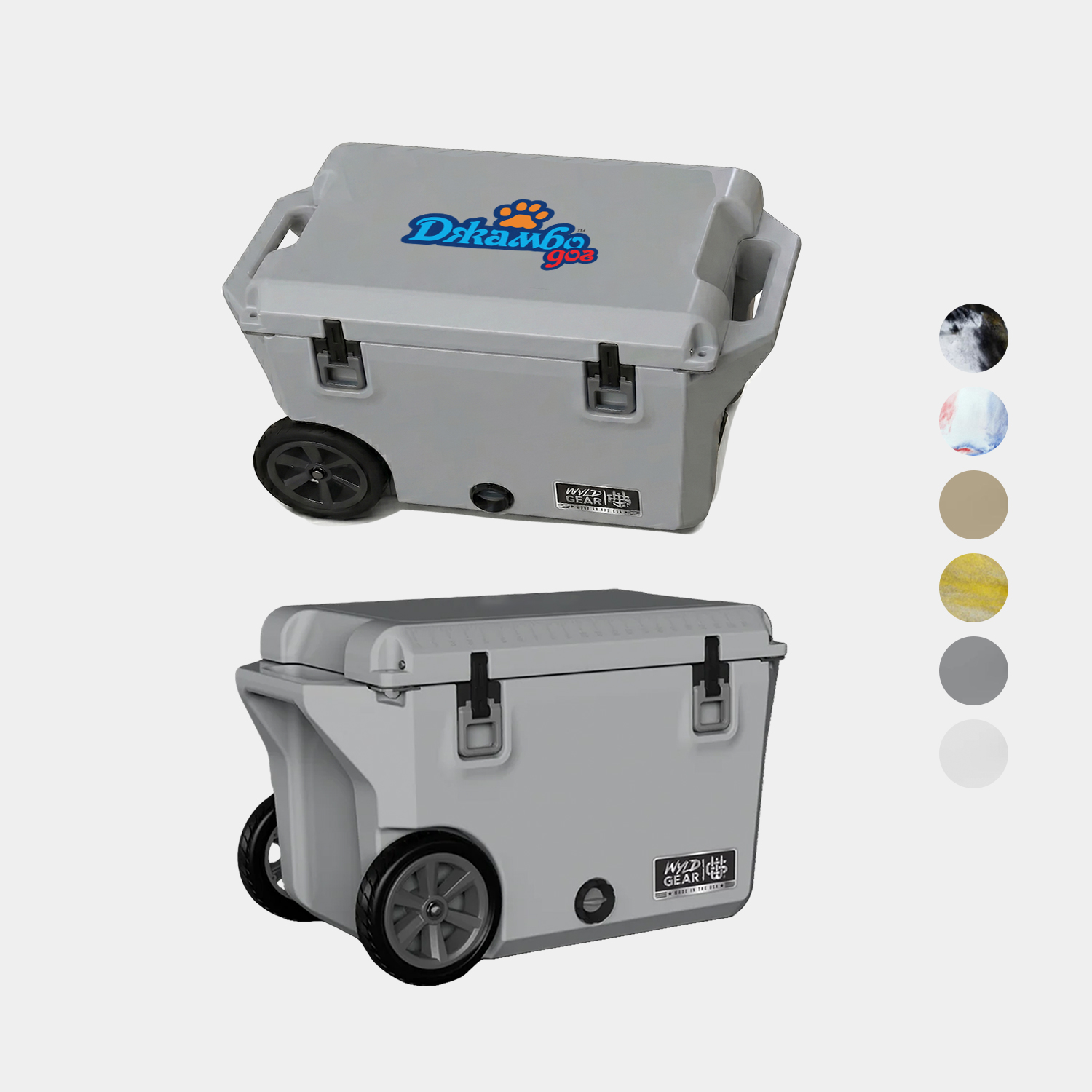 50 QT Wyld Gear® USA-Made Wheeled Hard Cooler Ice Chest (19" x 31")