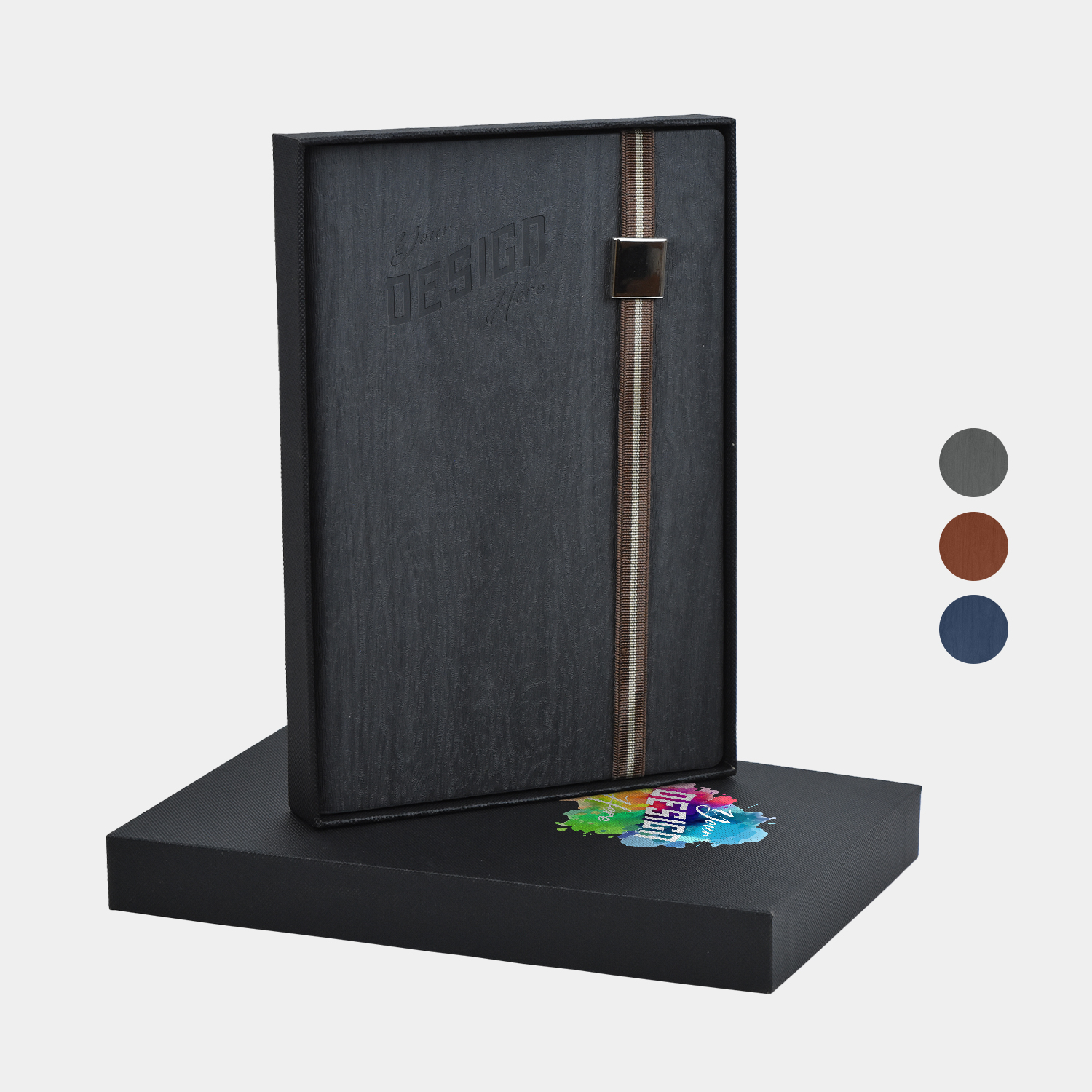 TiTUS® Melange PU Leather A5 Executive Notebook — Elastic Band & Gift Box